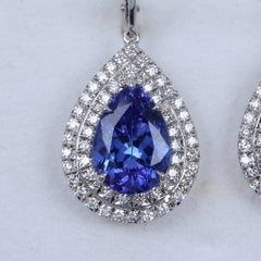 Tiffany & Co. Soleste 3 Carat Tanzanite Diamond Platinum Dangle Earrings