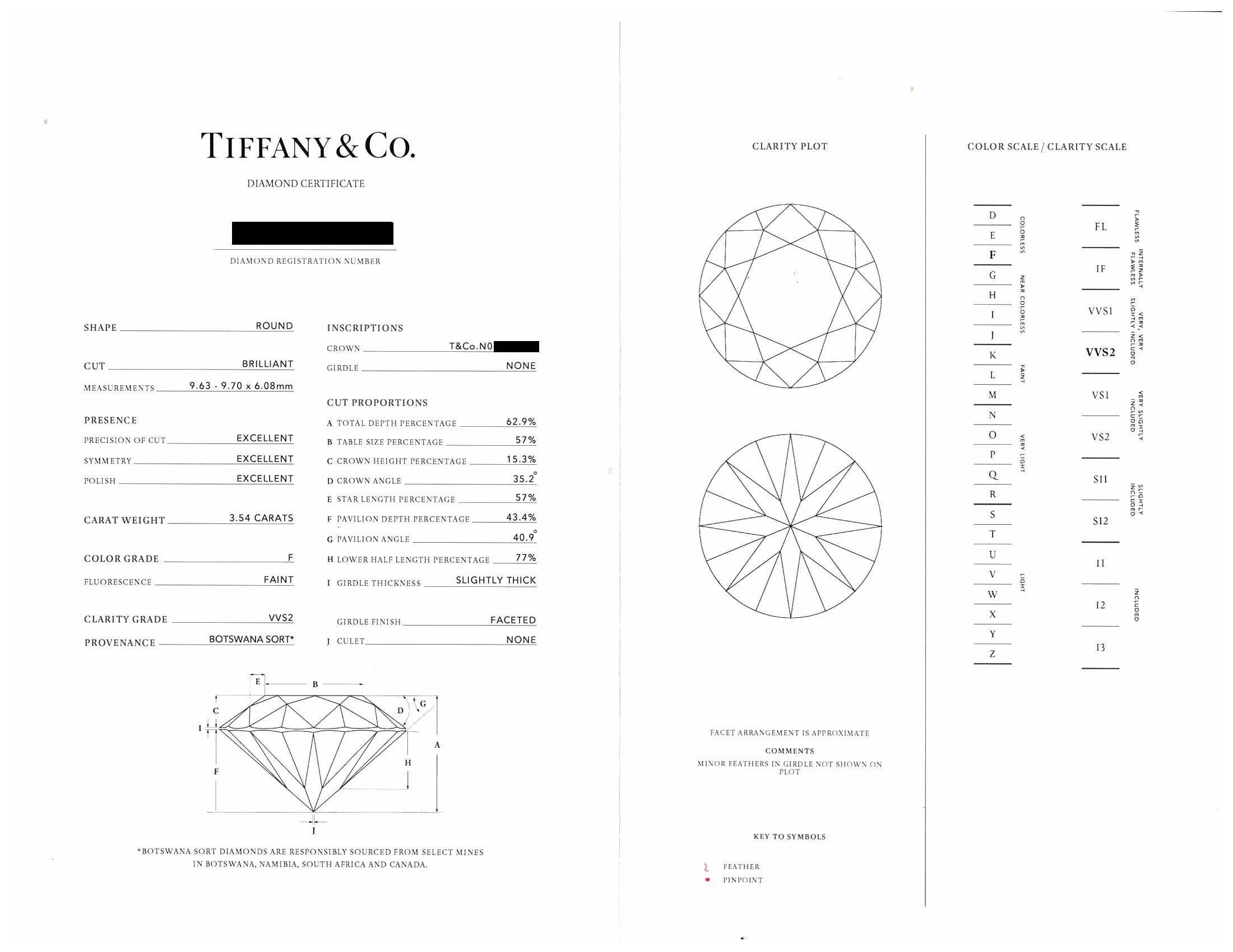Tiffany & Co. Soleste 3.54 Ct F VVS2 Cntr Diamond engagement Ring Pink Diamonds For Sale 6