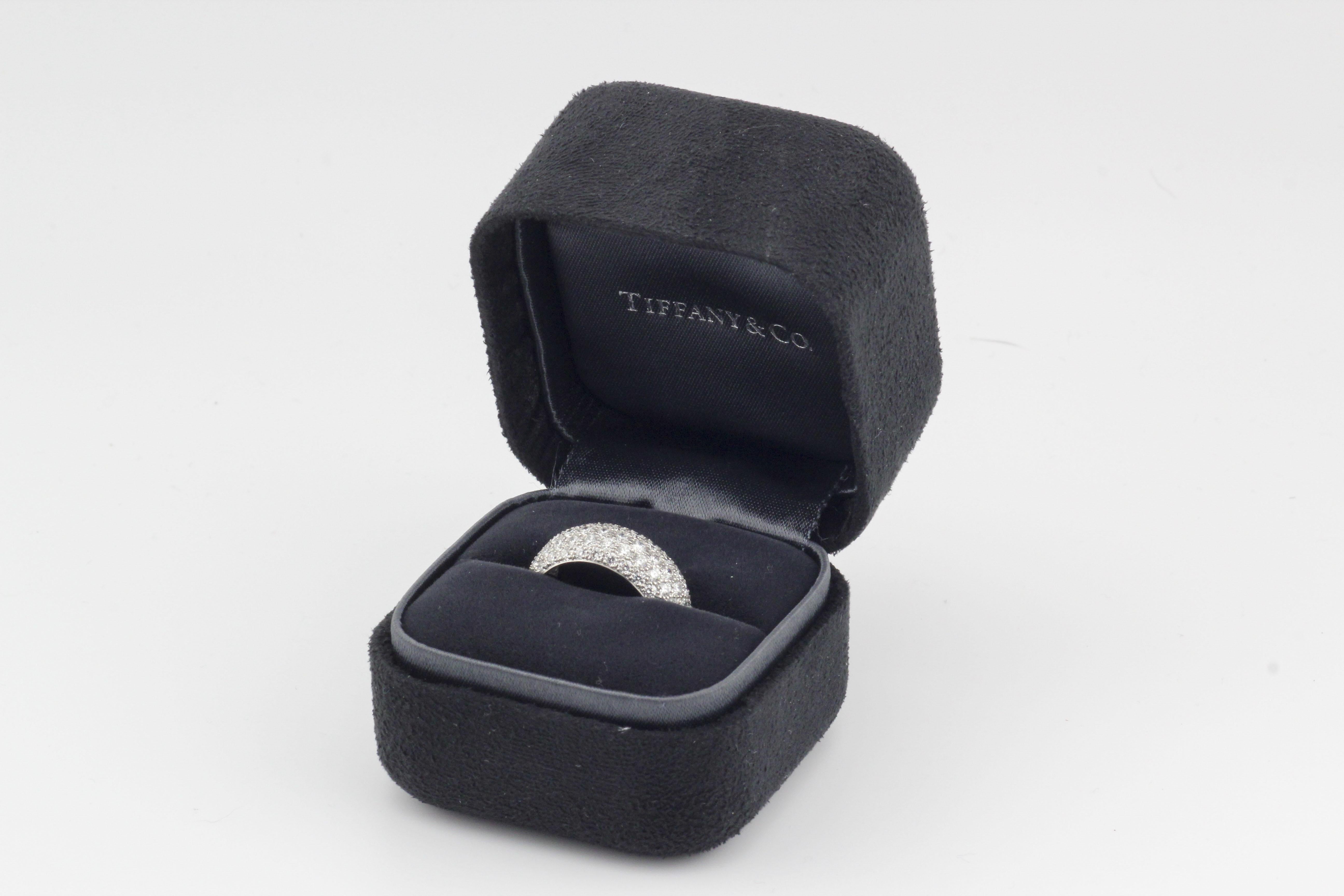Tiffany & Co. Soleste 5 Row Diamond Platinum Eternity Band Size 5.25 2