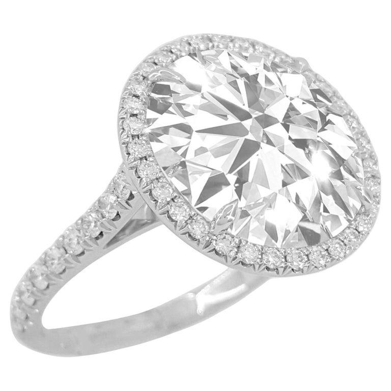 Tiffany & Co. Soleste 8 Ct. Round Brilliant Cut Diamond Halo Engagement Ring In Excellent Condition For Sale In Chicago, IL