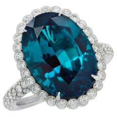 Tiffany & Co. Soleste 9.29 Carat Indicolite Tourmaline & Diamond Ring