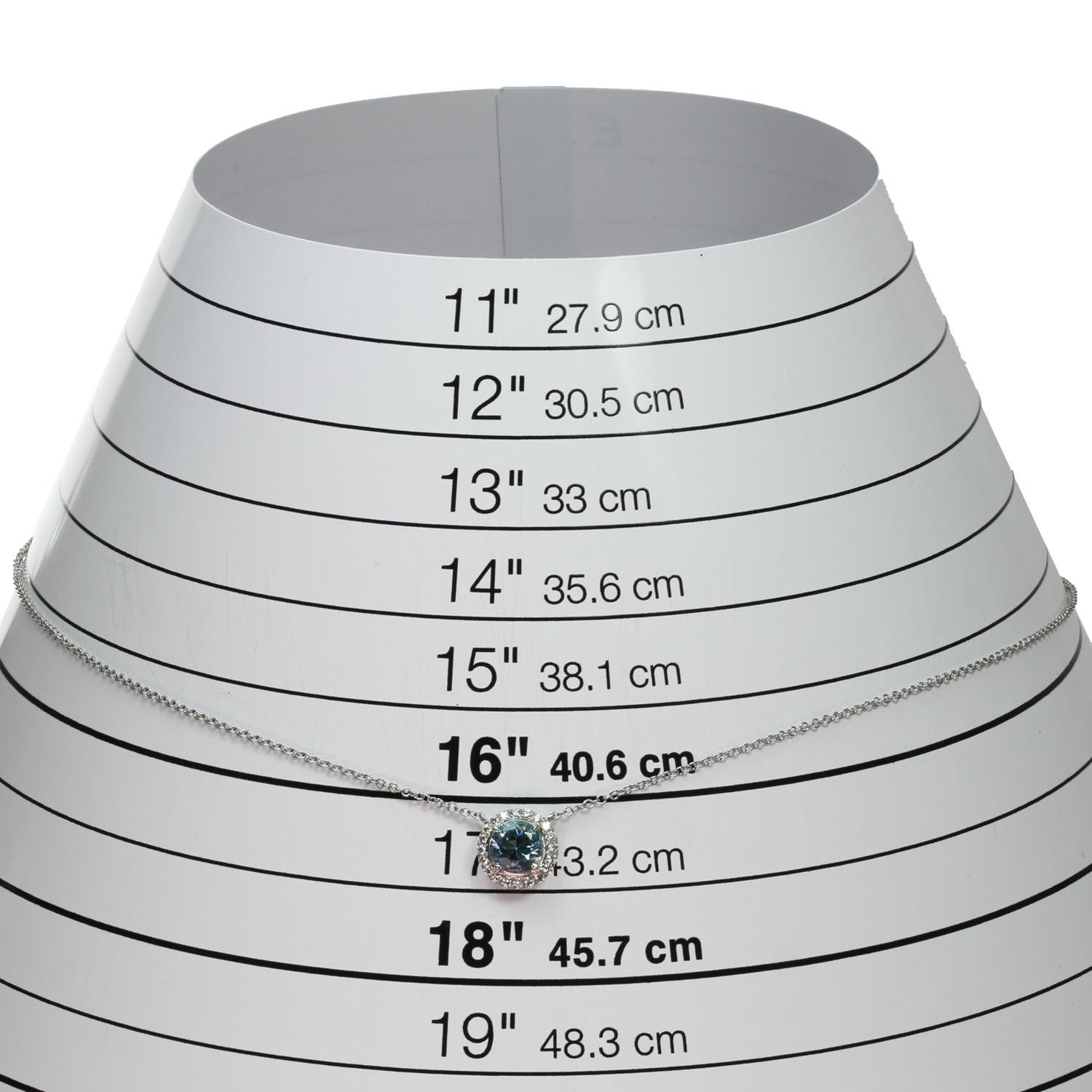 TIFFANY & CO. Soleste Collier pendentif aigue-marine diamant en platine en vente 3