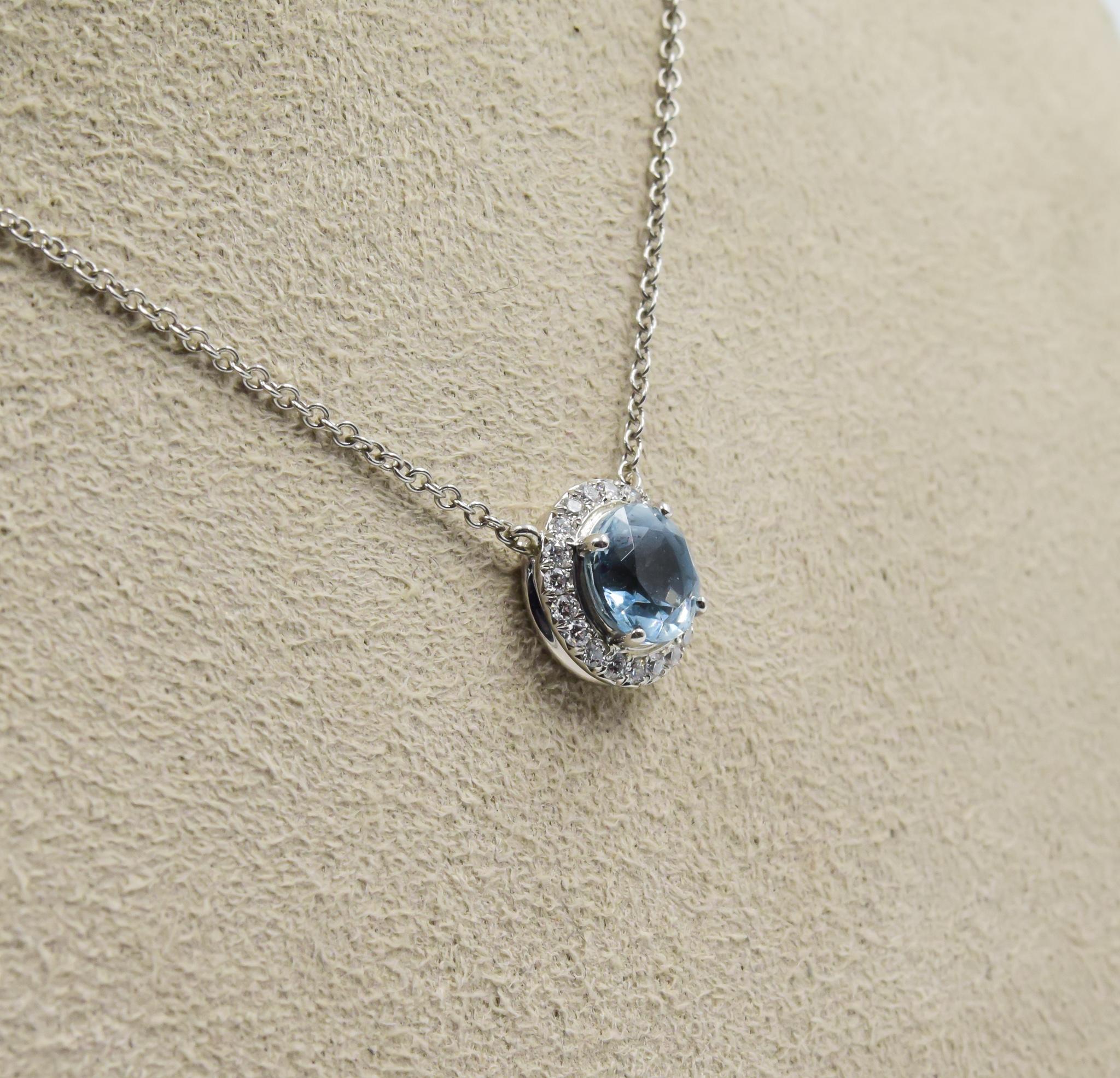 Tiffany & Co Aquamarine soleste platinum necklace Blue ref.85226 - Joli  Closet