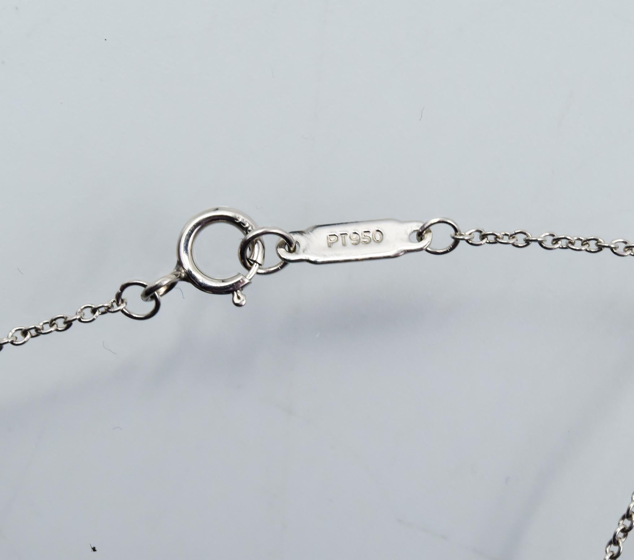Round Cut Tiffany & Co. Soleste Aquamarine Pendant in Platinum with Diamond Halo