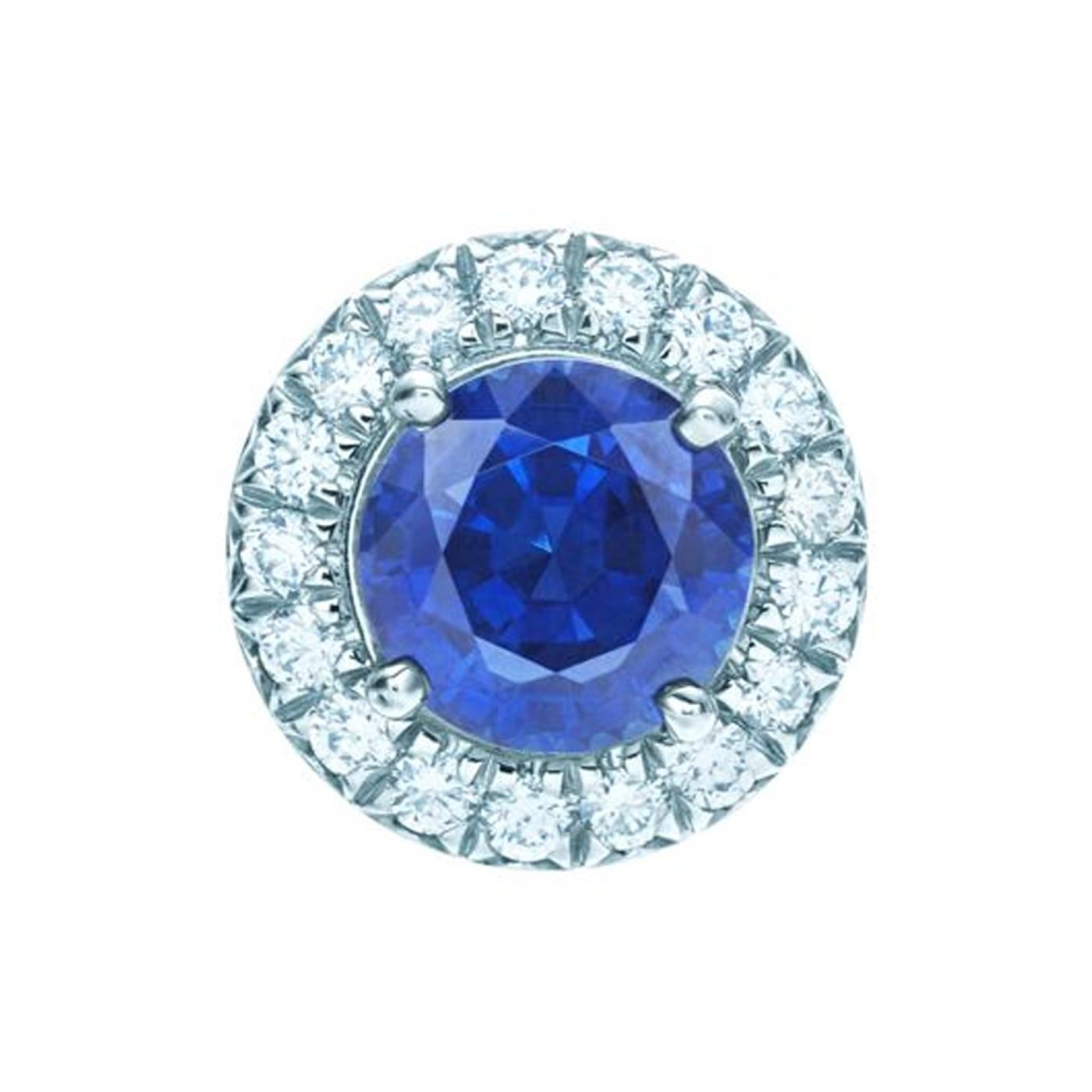 Tiffany & Co. Soleste Pendientes de zafiro azul y diamantes en platino 0,18 ct Modernista