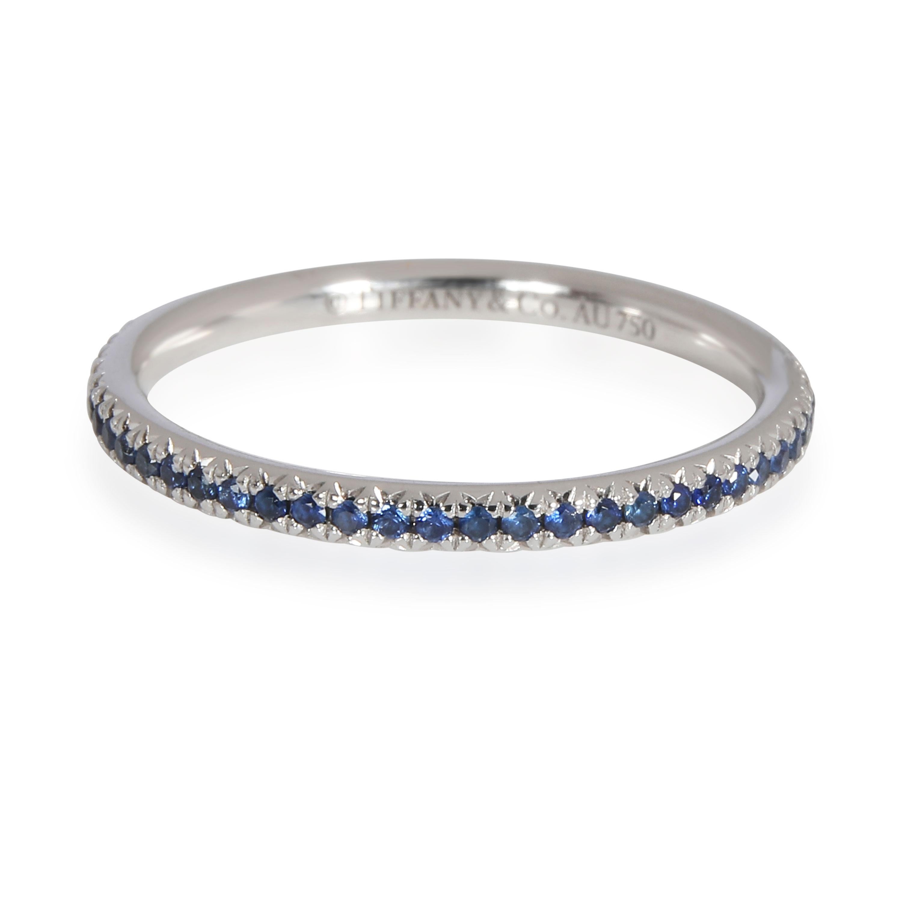 Modern Tiffany & Co. Soleste Blue Sapphire Eternity Band in 18k White Gold