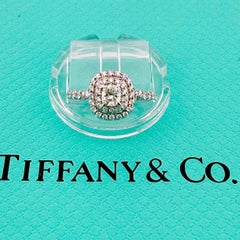 Tiffany & Co Soleste Cushion 0.22 CT Diamond Engagement Ring Platinum