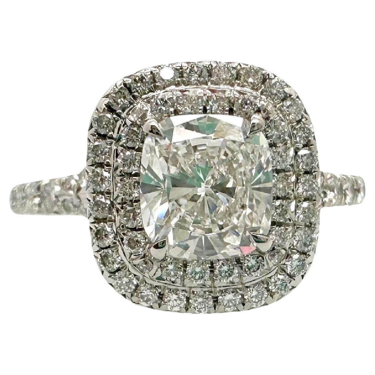 Tiffany & Co Soleste Cushion 1.03 cts E VVS1 Diamond Engagement Ring Platinum