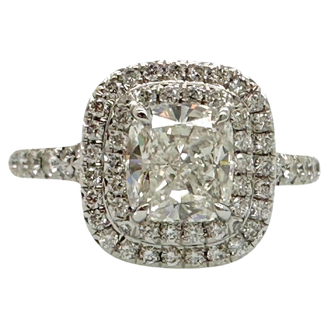 Tiffany & Co Soleste Cushion 1.03 cts G VVS2 Diamond Engagement Ring Platinum