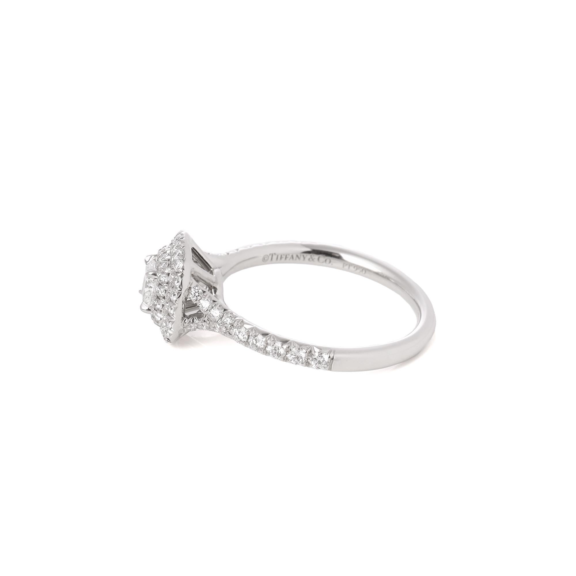 Tiffany & Co Soleste Cushion Cut 0.18ct Diamond Ring In Excellent Condition In Bishop's Stortford, Hertfordshire