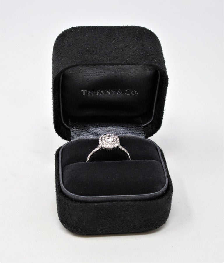 Tiffany Soleste® Cushion-cut Double Halo Engagement Ring with Pink Diamonds  in Platinum