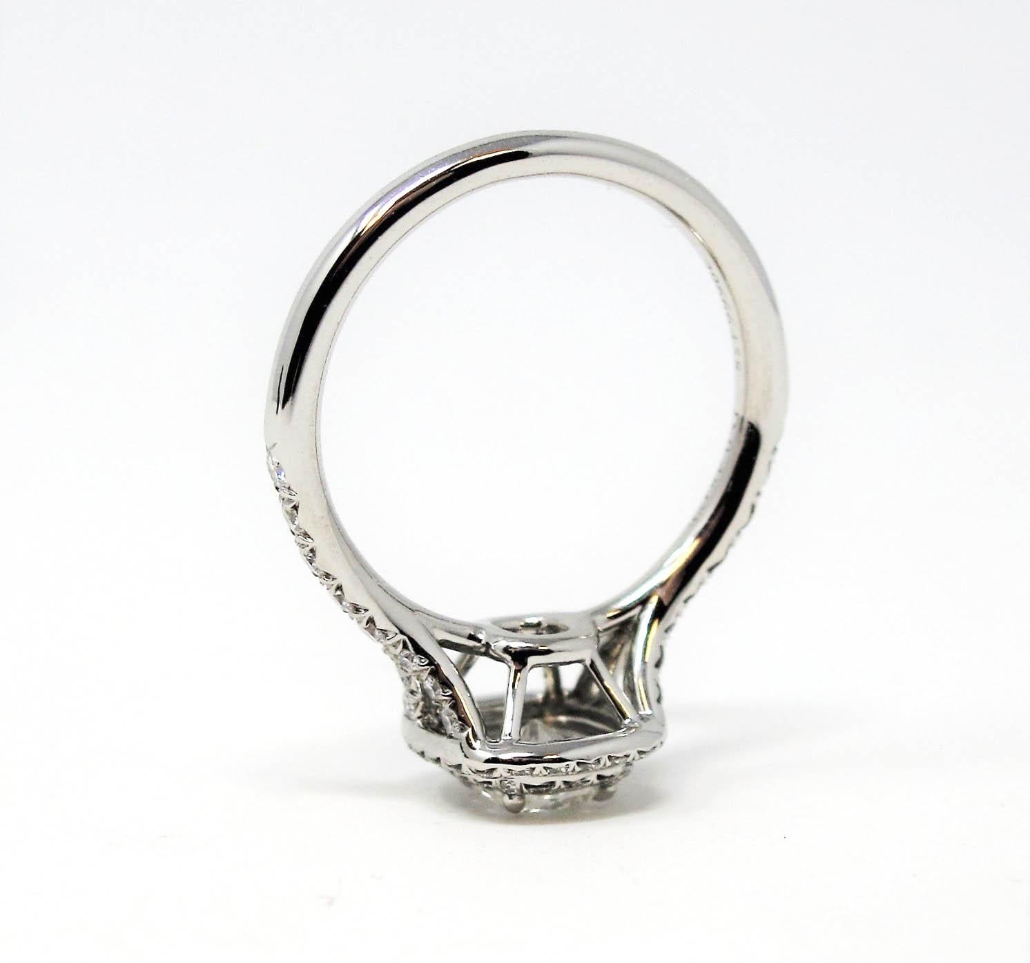 Tiffany & Co. Soleste Cushion Cut Double Halo Diamant Platin Verlobungsring Damen