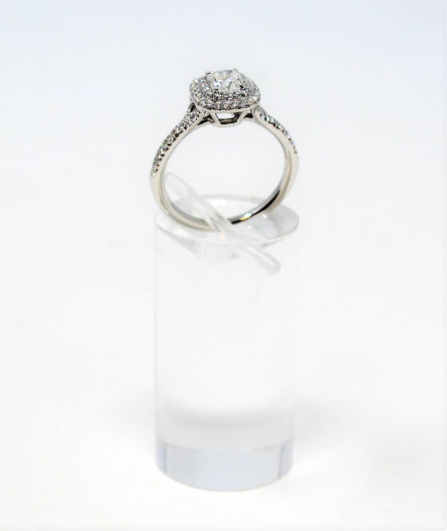 Women's Tiffany & Co. Soleste Cushion Cut Double Halo Diamond Platinum Engagement Ring