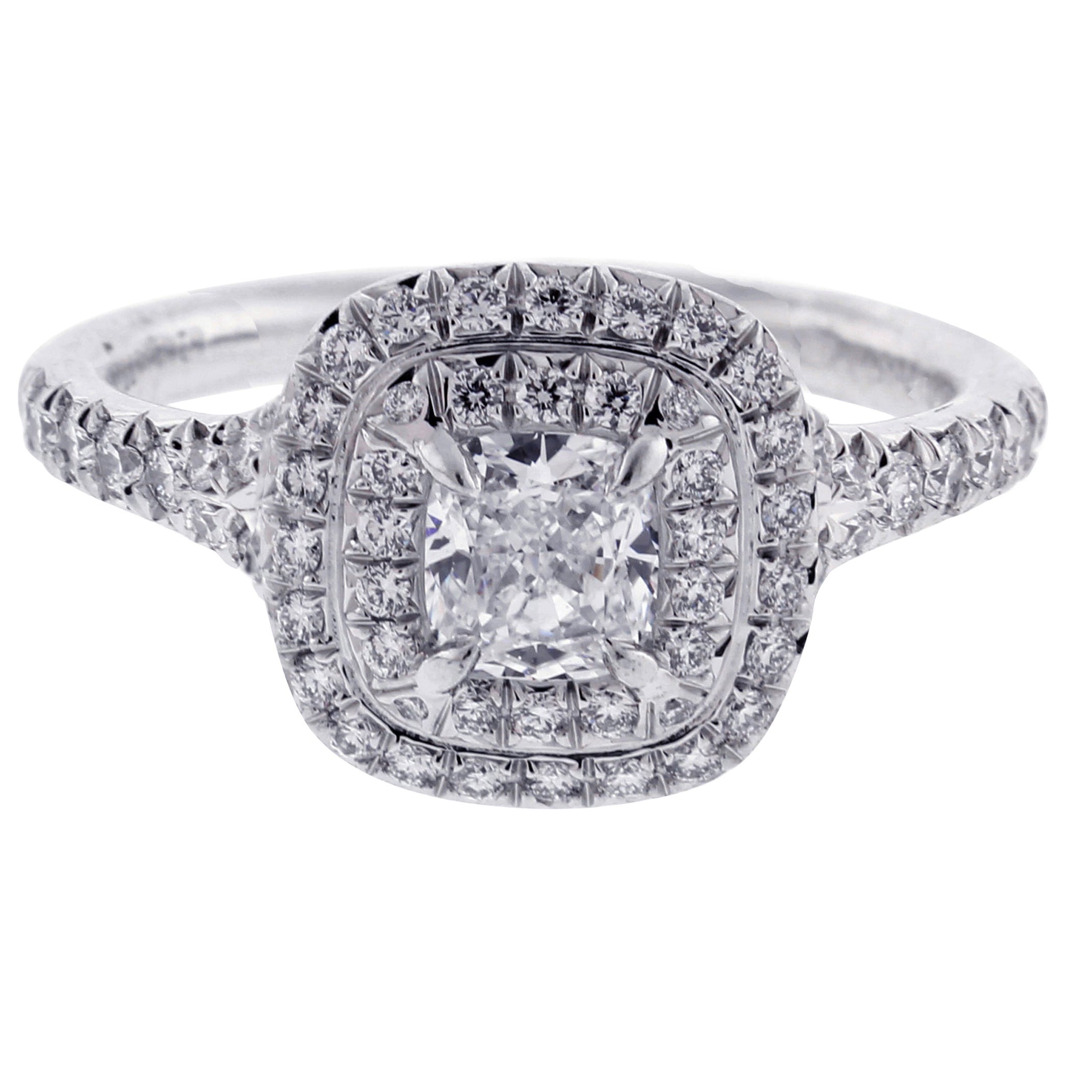 Tiffany & Co. Soleste Cushion-Cut Double Halo Verlobungsring
