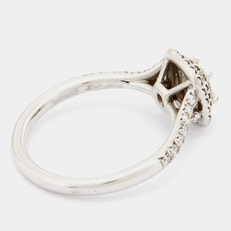 Women's Tiffany & Co. Soleste Cushion Cut Double Halo Platinum Engagement Ring Size 51