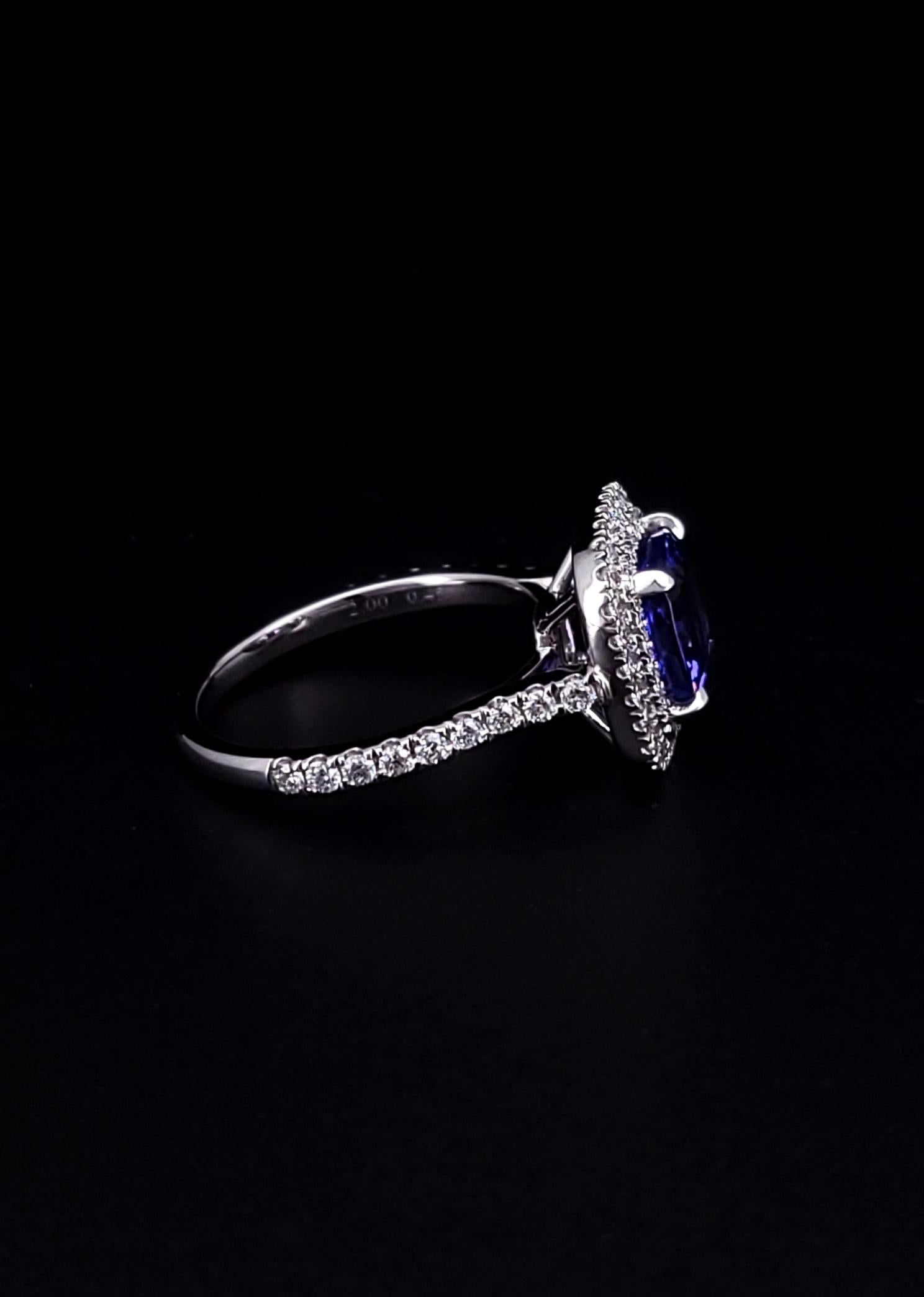 Tiffany & Co. Soleste Cushion Cut Tanzanite Double Row Diamond Ring 1