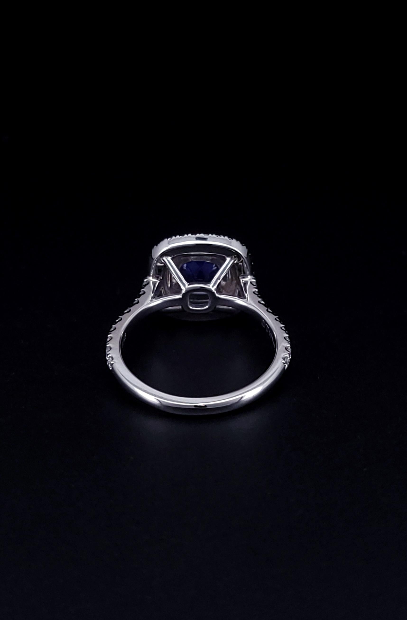 Tiffany & Co. Soleste Cushion Cut Tanzanite Double Row Diamond Ring 2