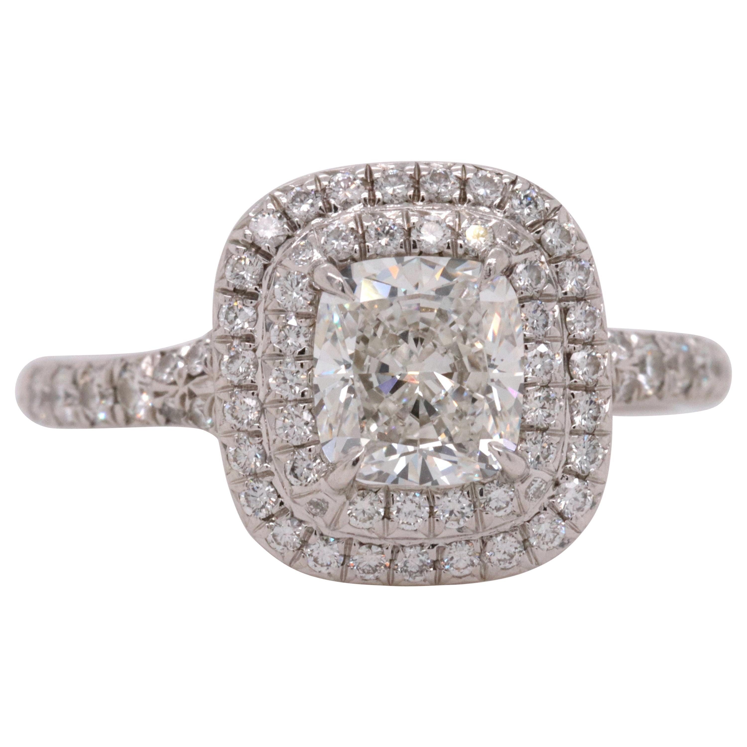 Tiffany & Co. Soleste Cushion Diamond 1.30 Carat Engagement Ring Retail $14, 200