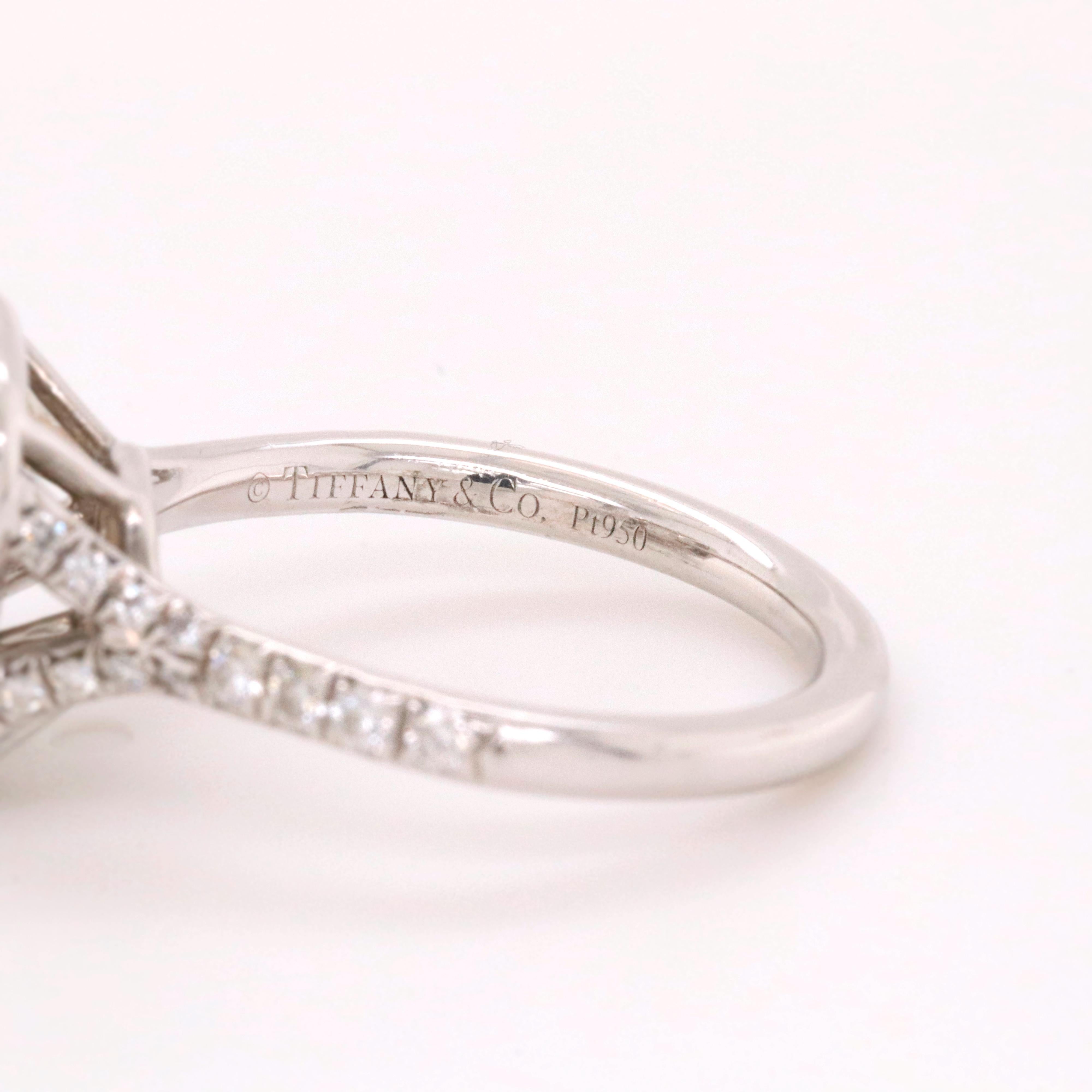 Tiffany & Co. Soleste Cushion Diamond 1.30 Carat Engagement Ring Retail $14, 200 2