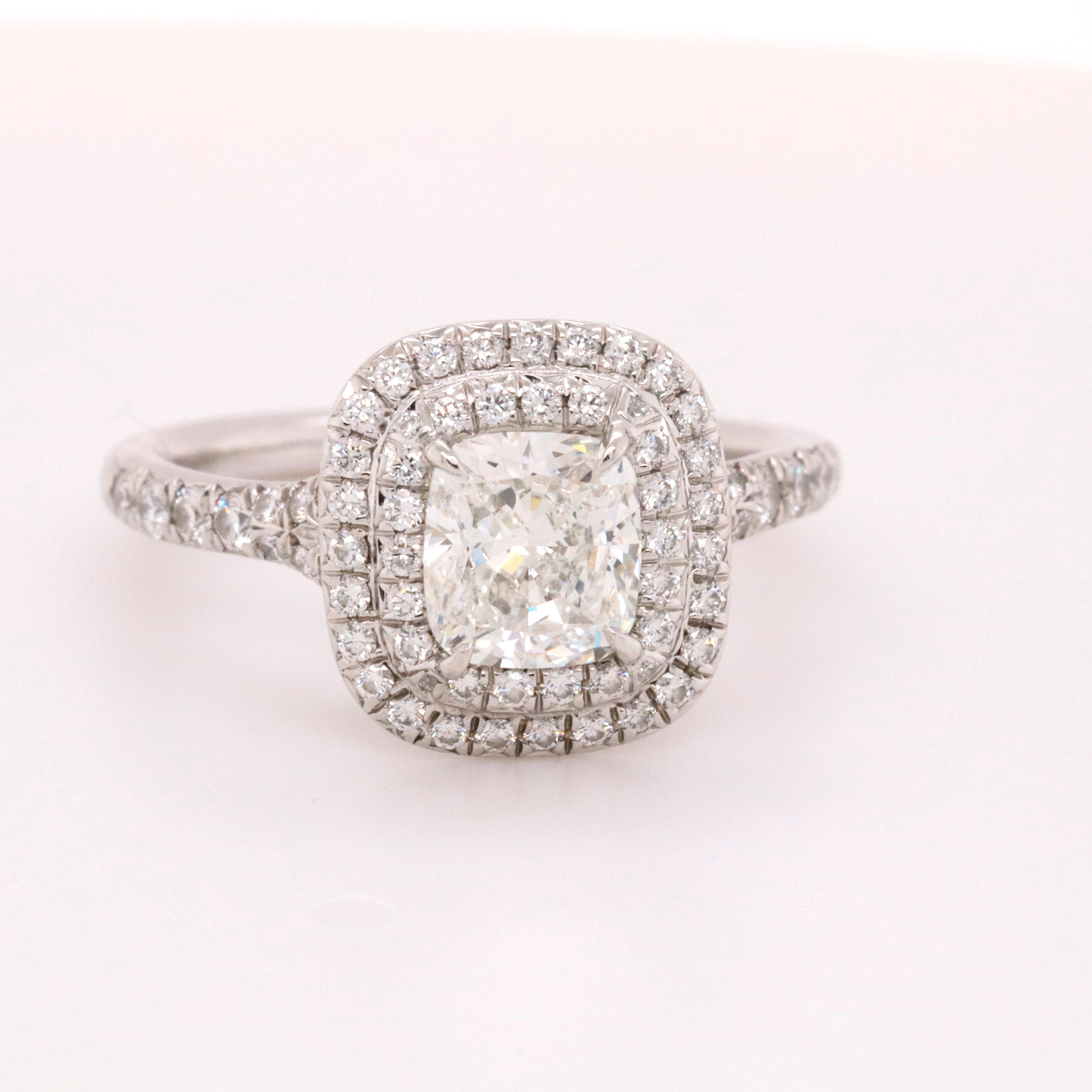 Tiffany & Co. Soleste Cushion Diamond 1.30 Carat Engagement Ring Retail $14, 200 4