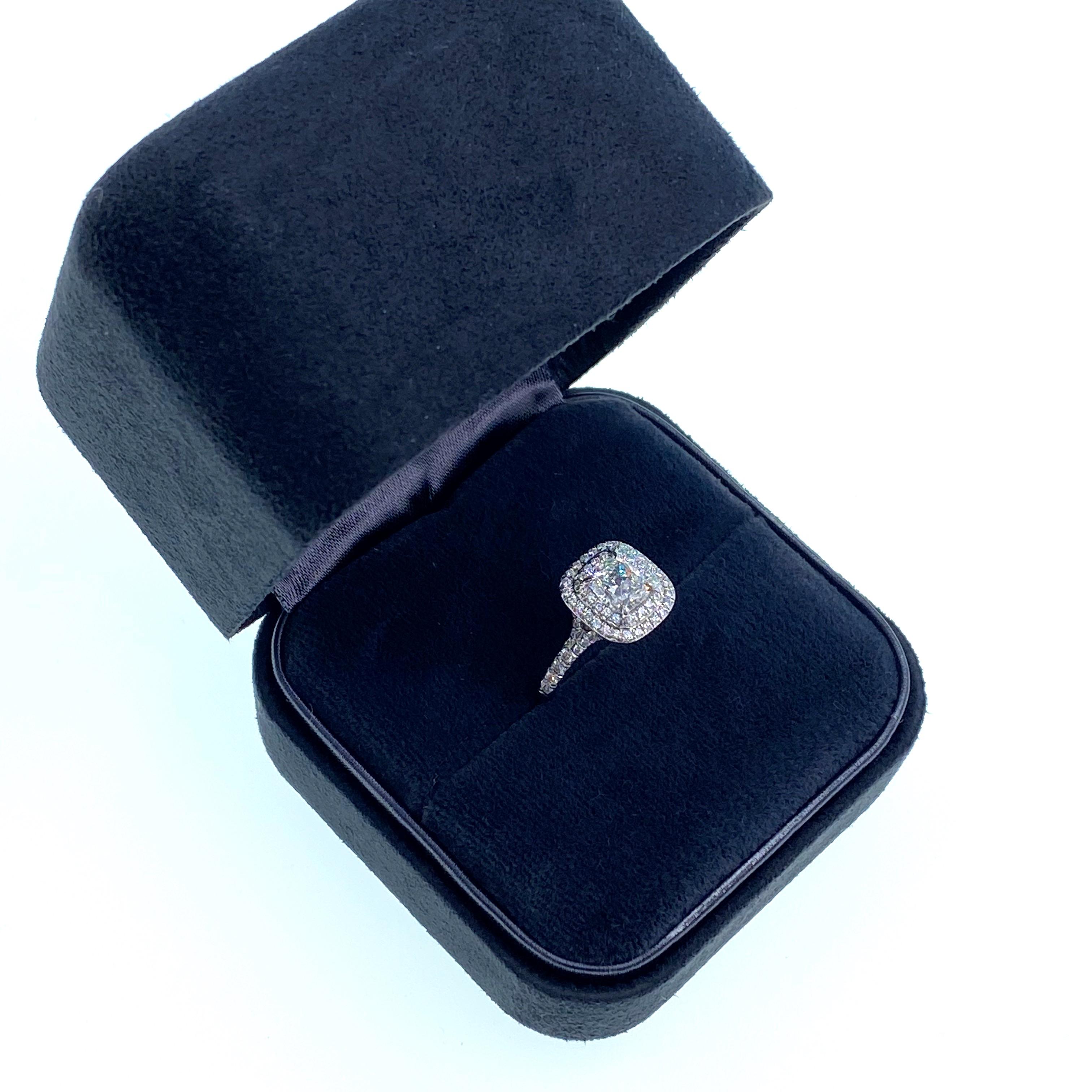 Women's Tiffany & Co. Soleste Cushion Diamond 1.30 Carat Engagement Ring Retail $14, 200