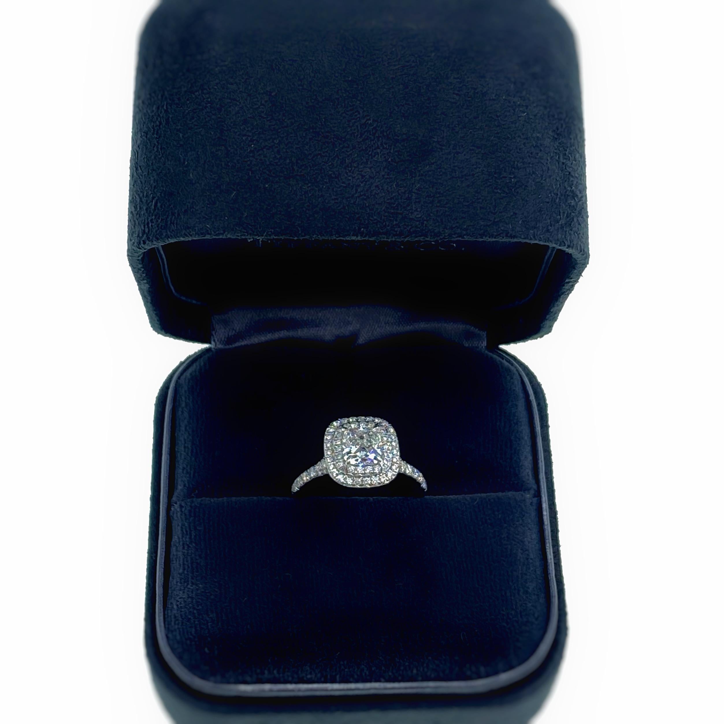 Tiffany & Co. Soleste Cushion Diamond 1.30 Carat Engagement Ring Retail $14, 200 1