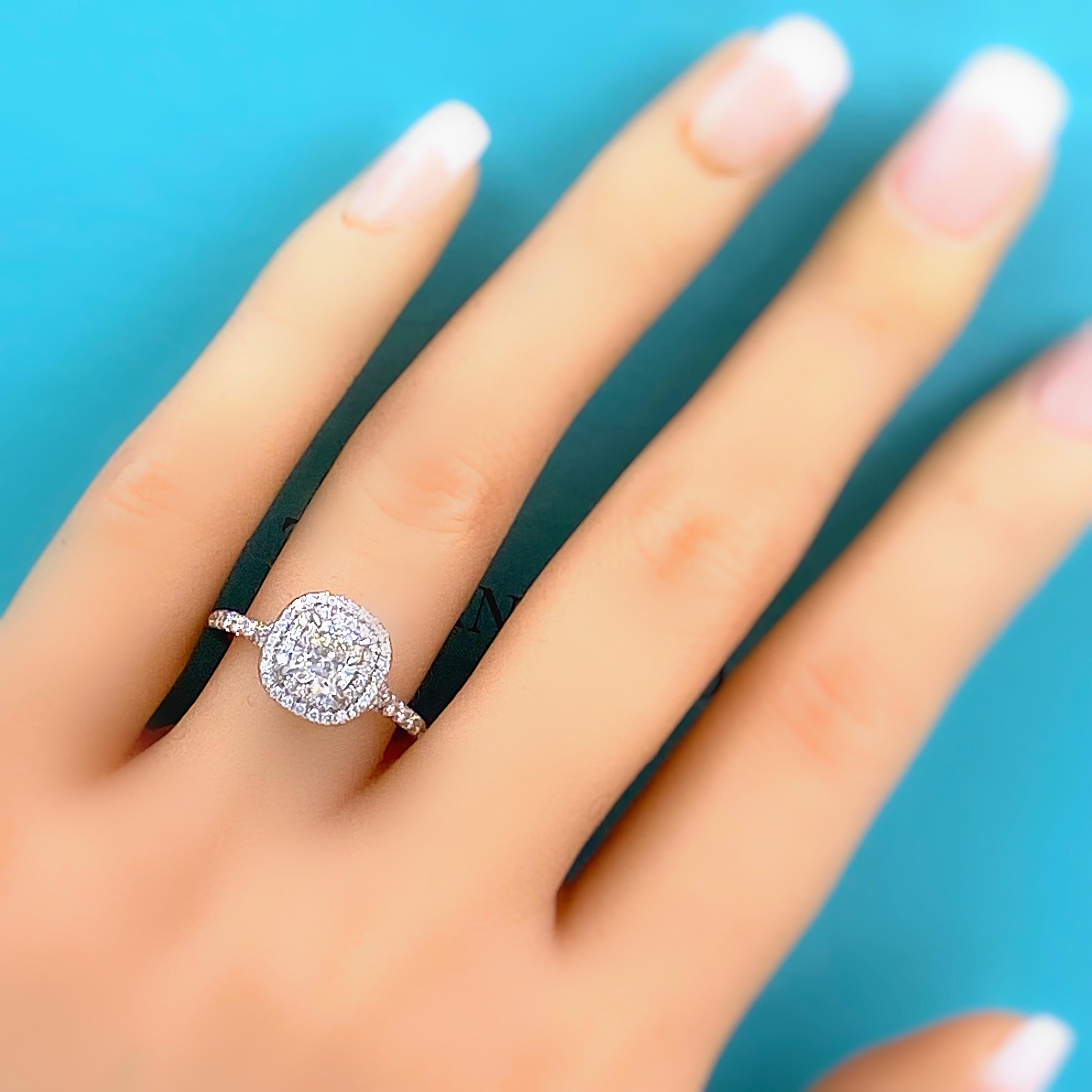 Tiffany & Co. Soleste Cushion Diamond 1.45 Tcw Platinum Engagement Ring 1