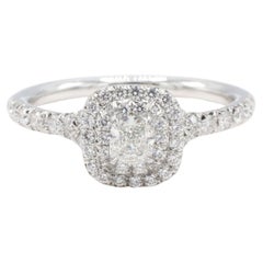 Tiffany & Co. Soleste Cushion Double Row Halo Diamond Engagement Ring