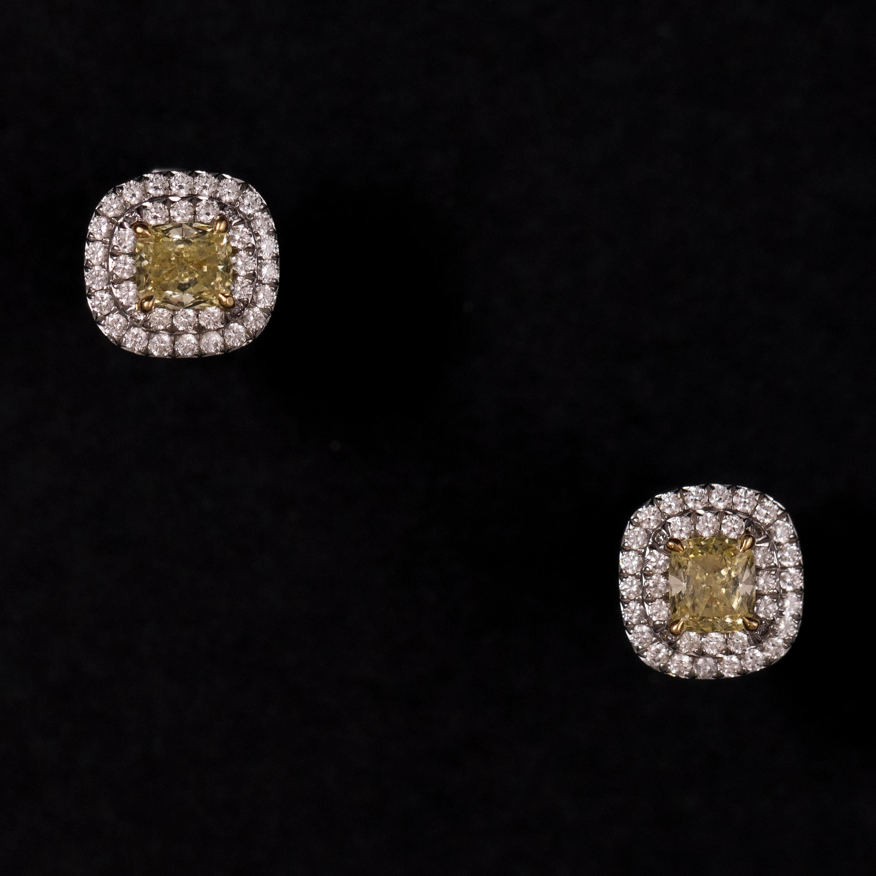 Contemporaneo Tiffany & Co. Orecchini Soleste con diamanti gialli a grappolo in oro platino in vendita