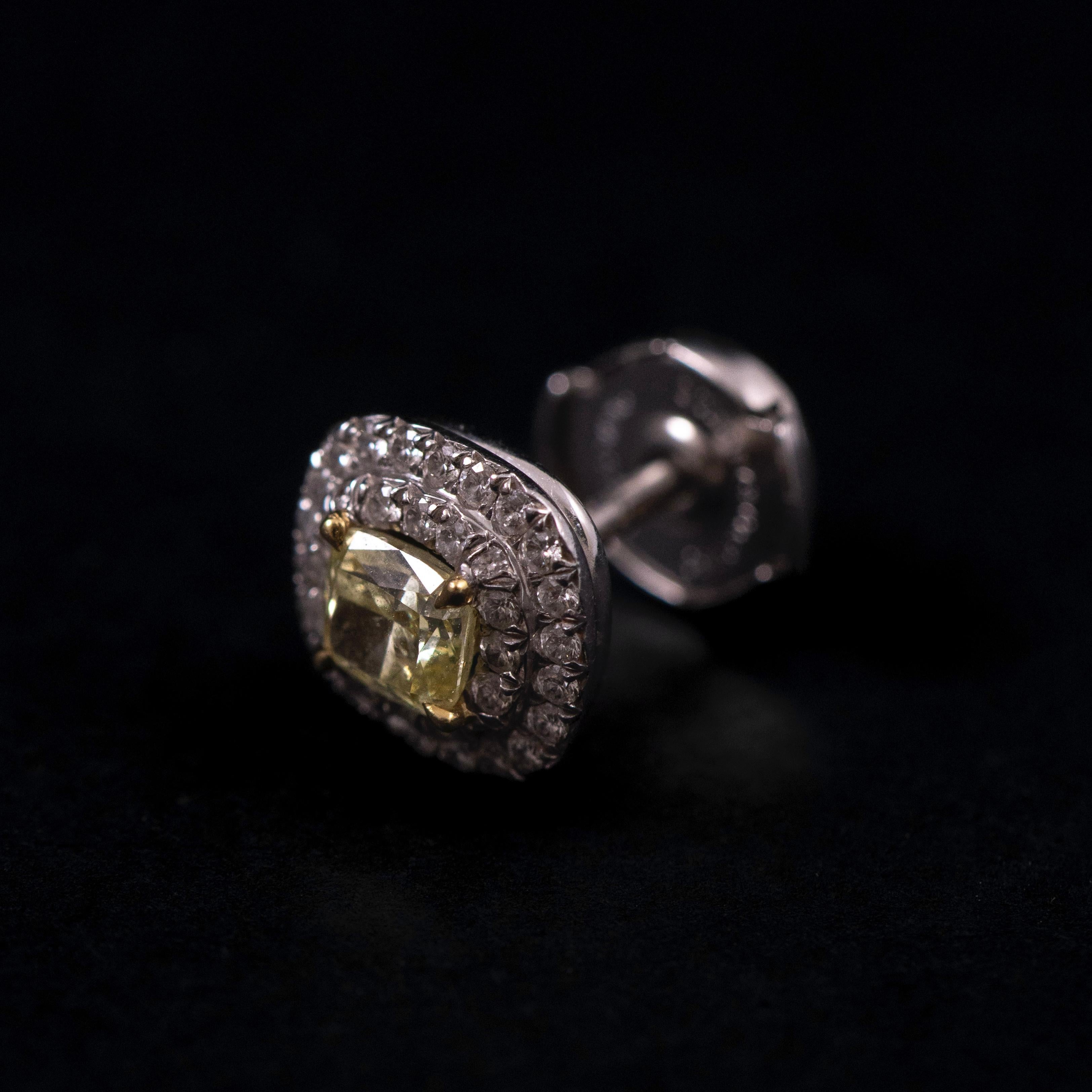 da uomo o donna Tiffany & Co. Orecchini Soleste con diamanti gialli a grappolo in oro platino in vendita