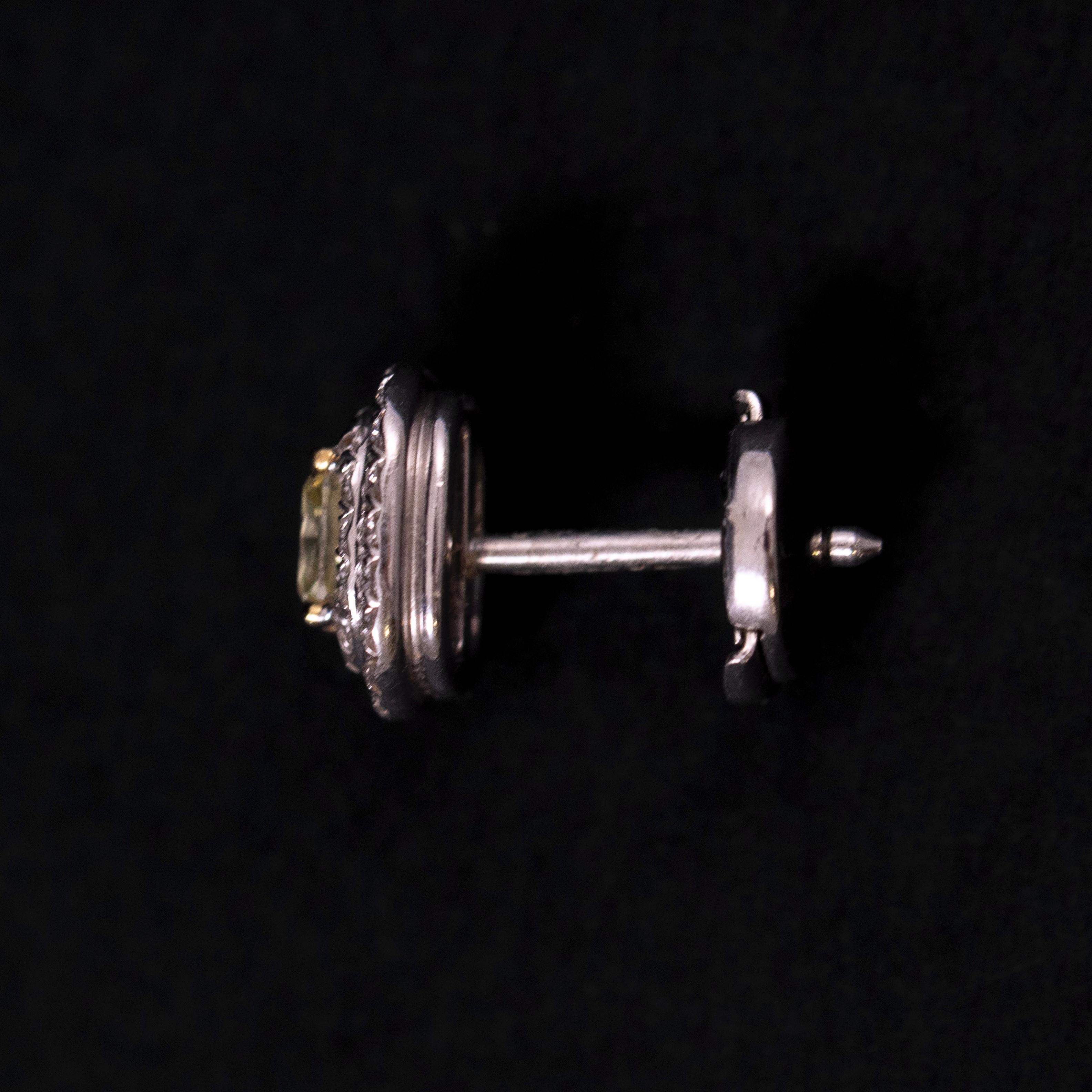 Tiffany & Co. Orecchini Soleste con diamanti gialli a grappolo in oro platino in vendita 1