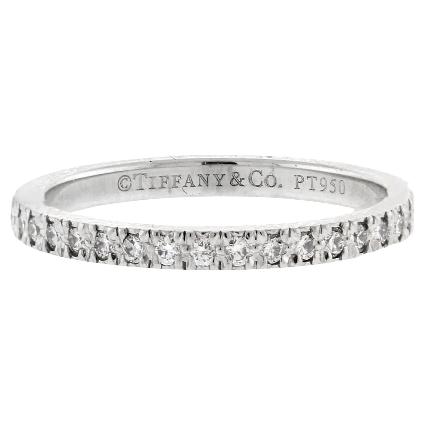Tiffany & Co. Soleste Diamond Band Ring in Platinum, size 5½
