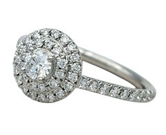 Tiffany & Co. Soleste Diamond Double Halo Engagement Ring in Polished Platinum