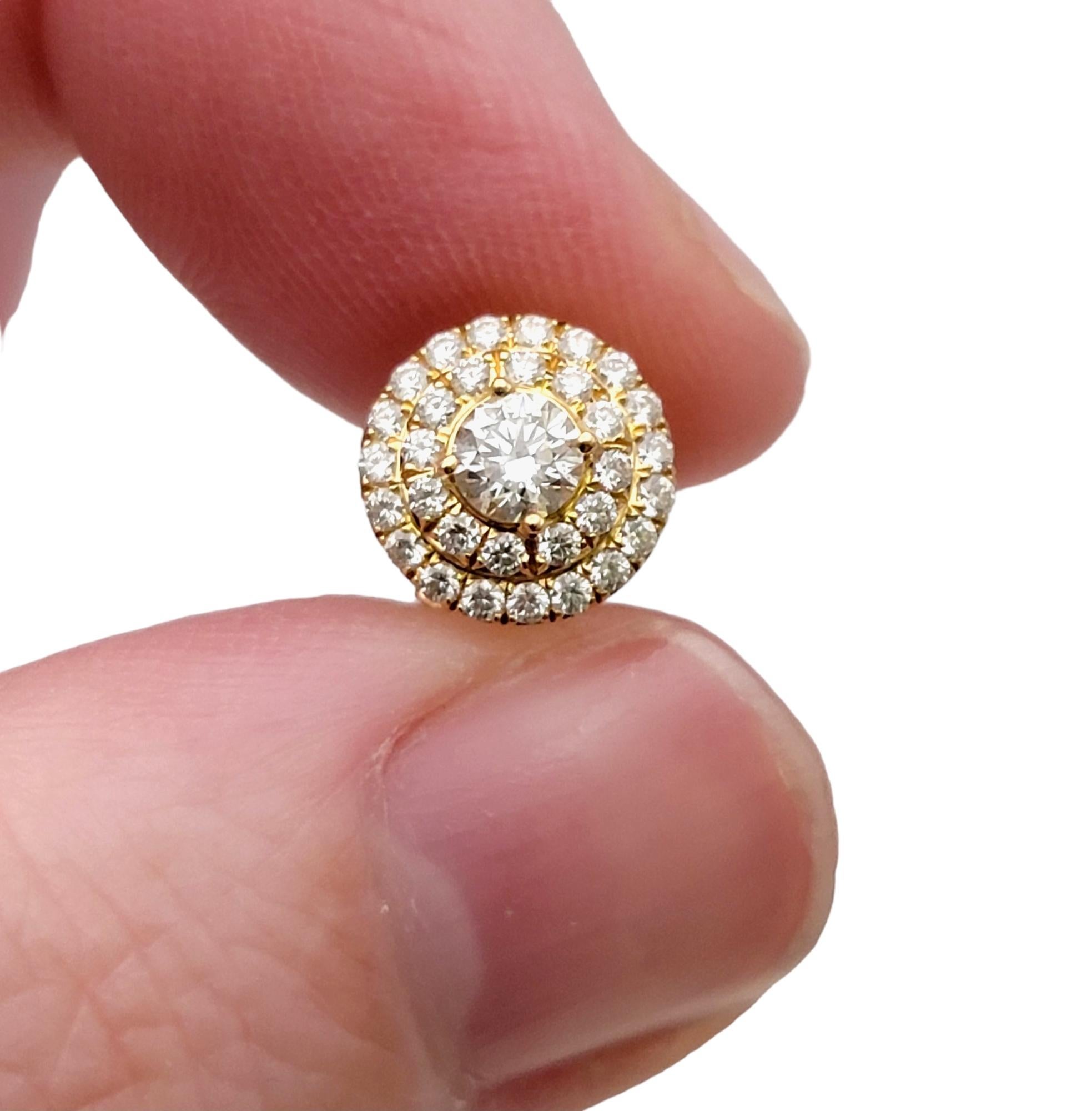 Tiffany & Co. Soleste Diamond Double Halo Stud Earrings in 18 Karat Yellow Gold  2