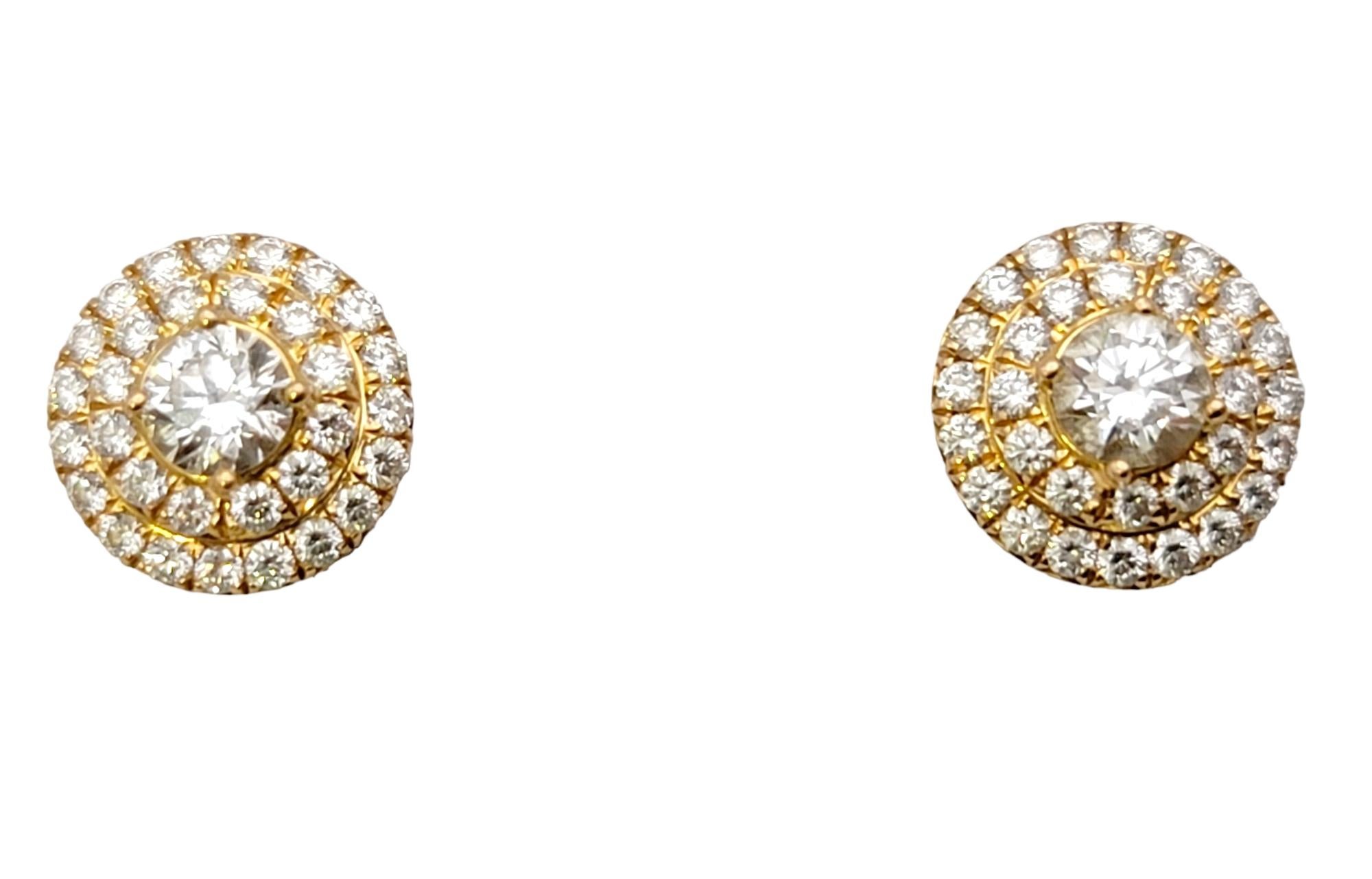 Absolutely gorgeous Soleste diamond stud earrings from Tiffany & Co.. Founded in 1837 in New York City, Tiffany & Co. is one of the world's most storied luxury design houses recognized globally for its innovative jewelry design, extraordinary