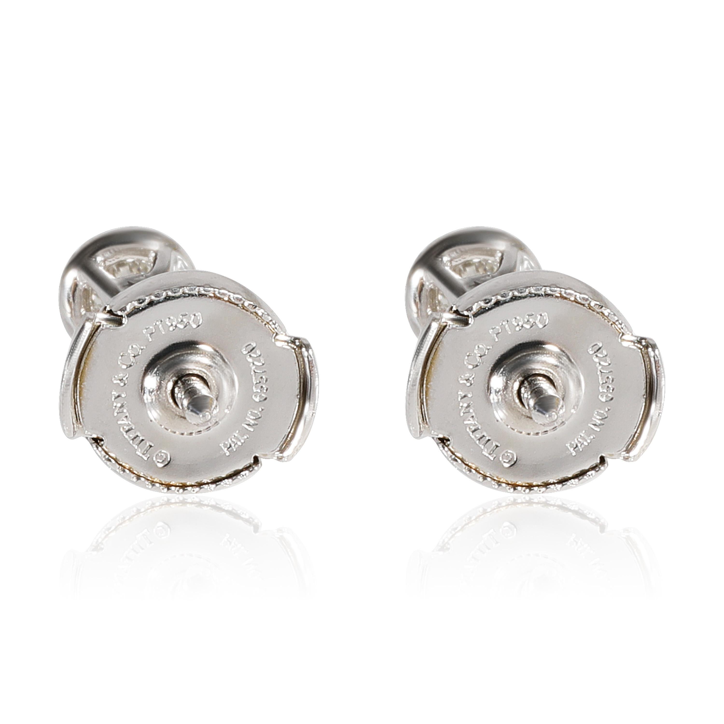 Tiffany & Co. Soleste Diamond Earrings in 950 Platinum 0.17 CTW In Excellent Condition In New York, NY