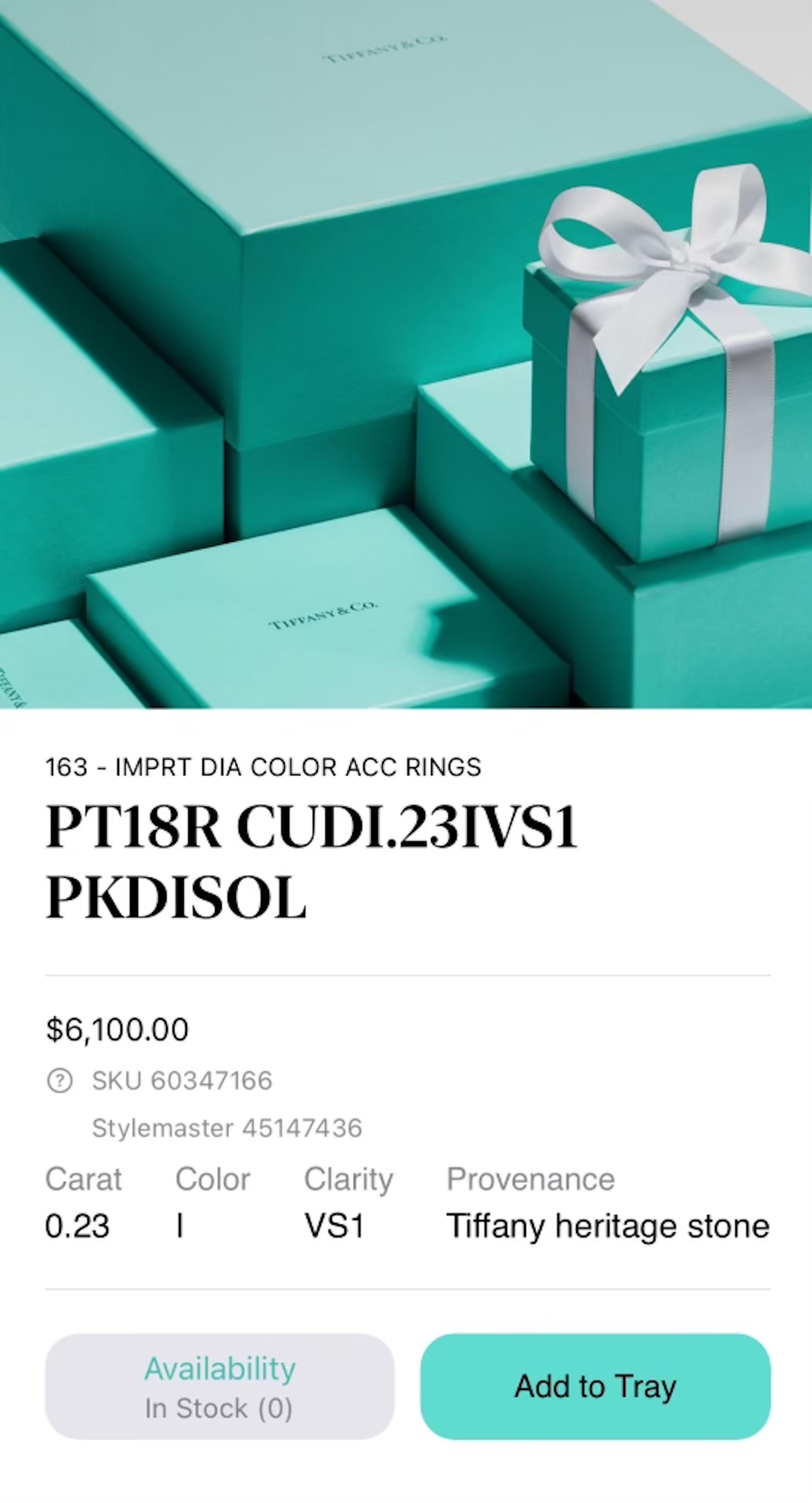 Tiffany & Co. Anello di fidanzamento con diamante Soleste con diamanti Pink Diamond in vendita 1