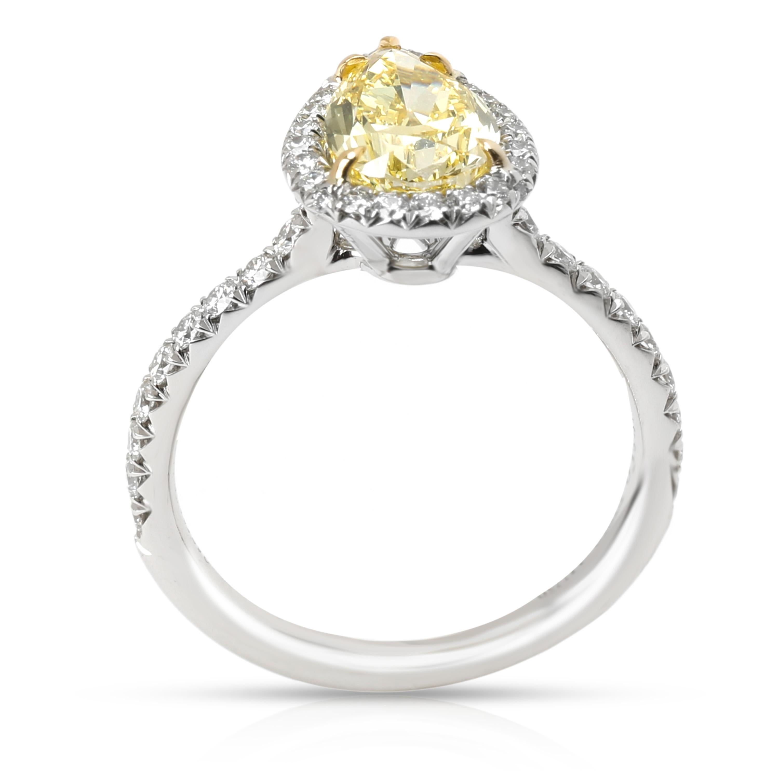 tiffany pear shaped yellow diamond ring