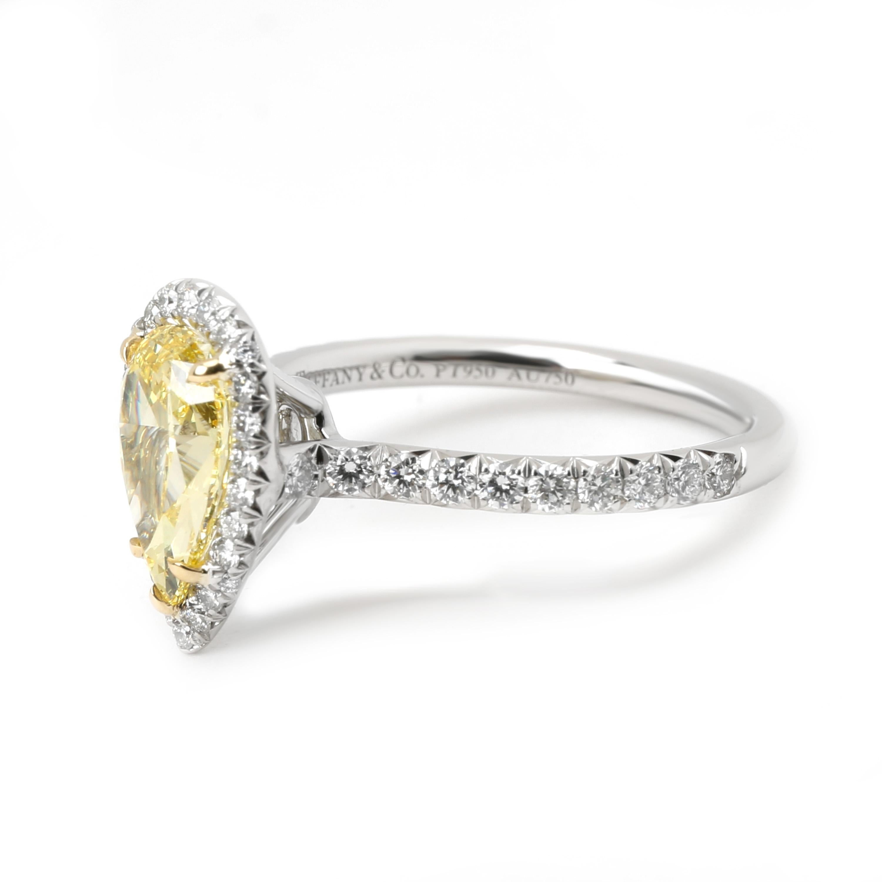 yellow diamond teardrop ring