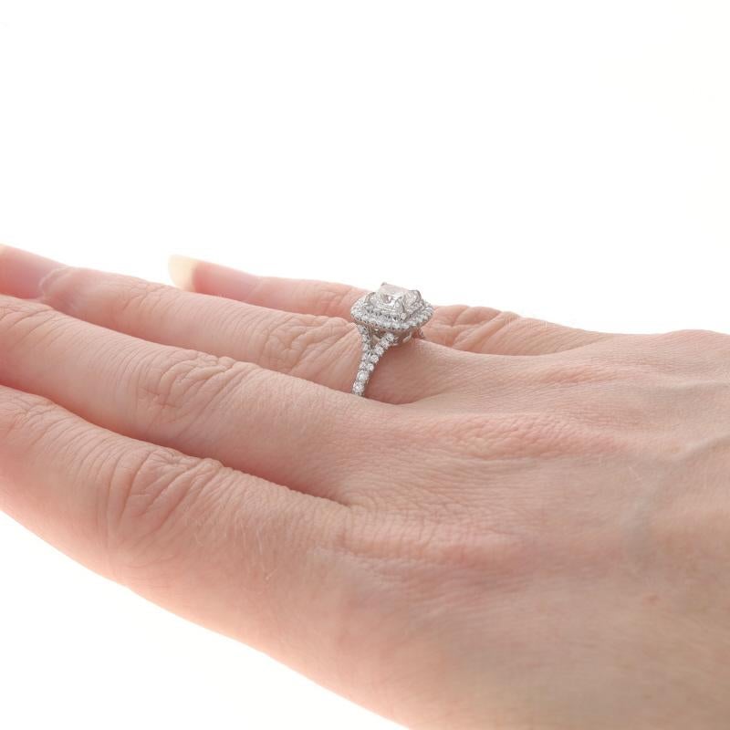 Tiffany & Co. Soleste Diamant Halo Verlobungsring - Platin 950 Kissenschliff .99ctw Damen