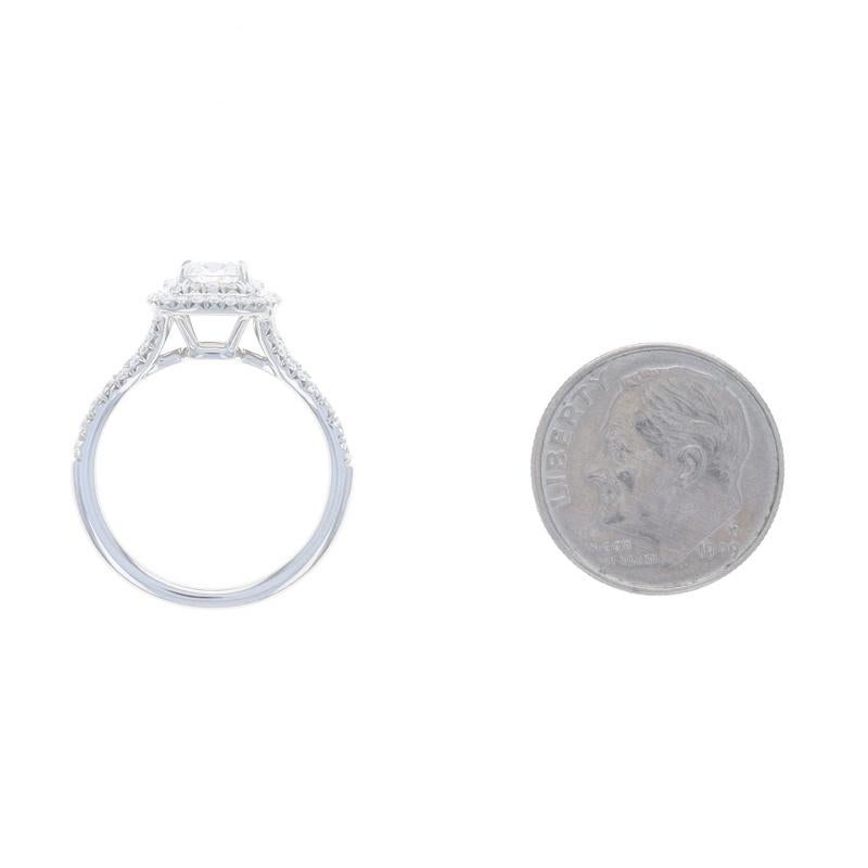 Tiffany & Co. Soleste Diamant Halo Verlobungsring - Platin 950 Kissenschliff .99ctw 1
