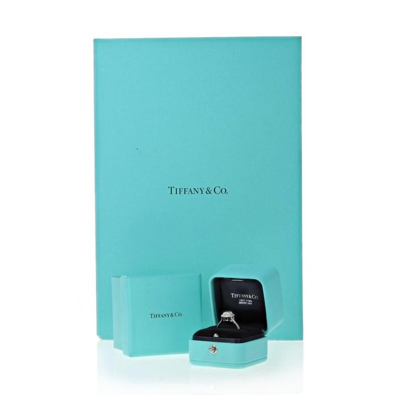Tiffany & Co. Soleste Diamant Halo Verlobungsring - Platin 950 Kissenschliff .99ctw 3