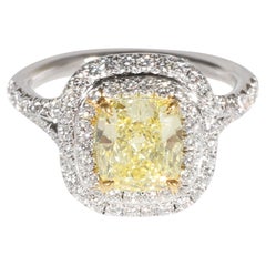 Tiffany & Co. Soleste Diamond  Ring in 18KYG/Plat Fancy Yellow 1.55 CTW