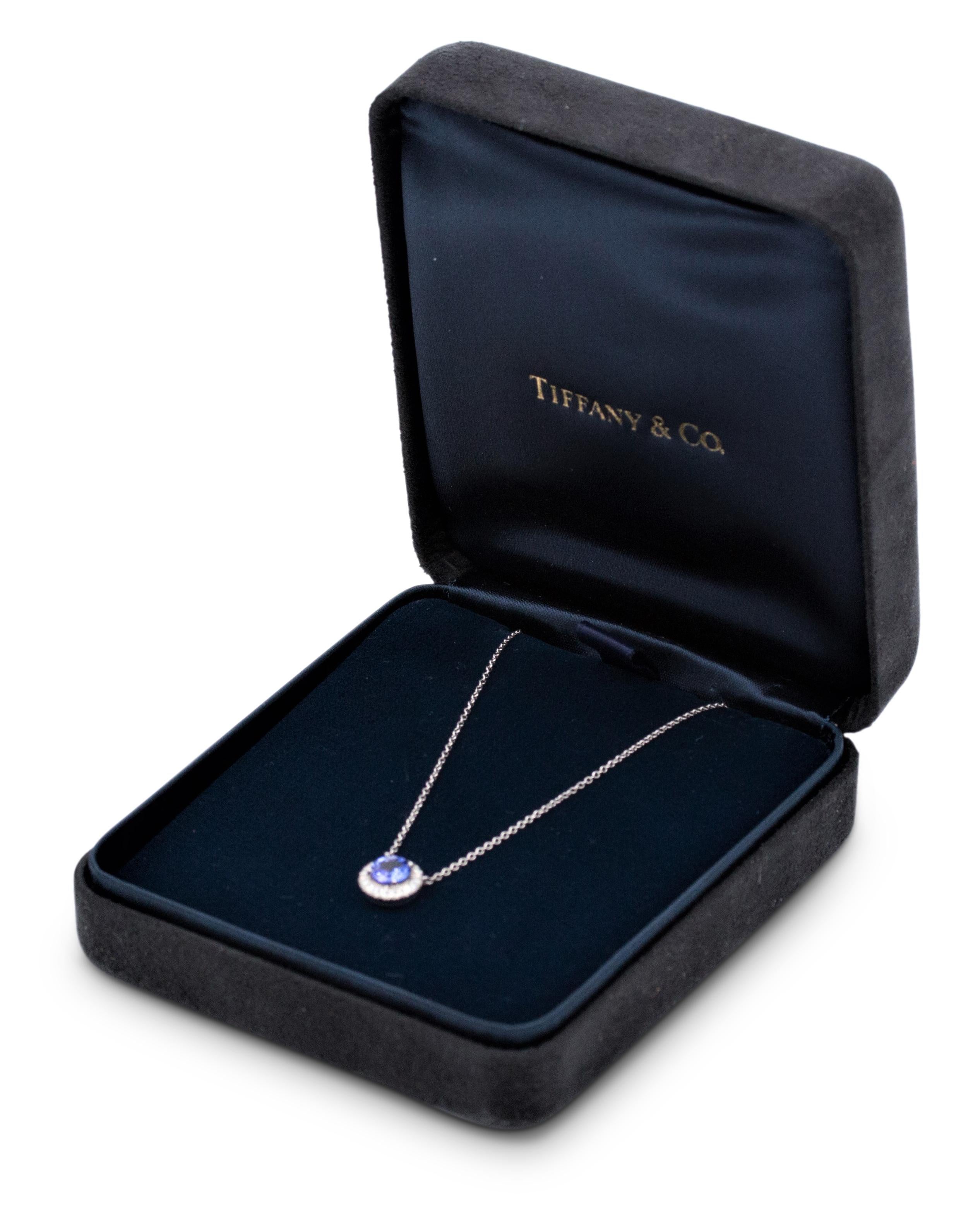 Women's or Men's Tiffany & Co. Soleste Diamond Tanzanite Pendant Necklace