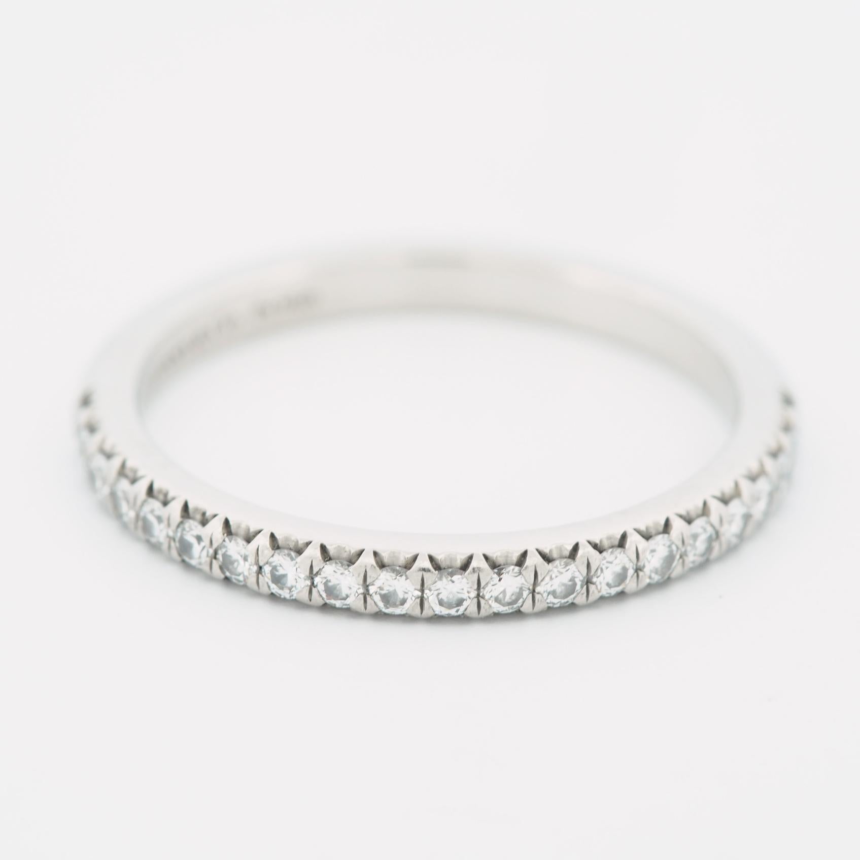 Round Cut Tiffany & Co. Soleste Diamonds Half Eternity Ring Platinum 950 US 5.25