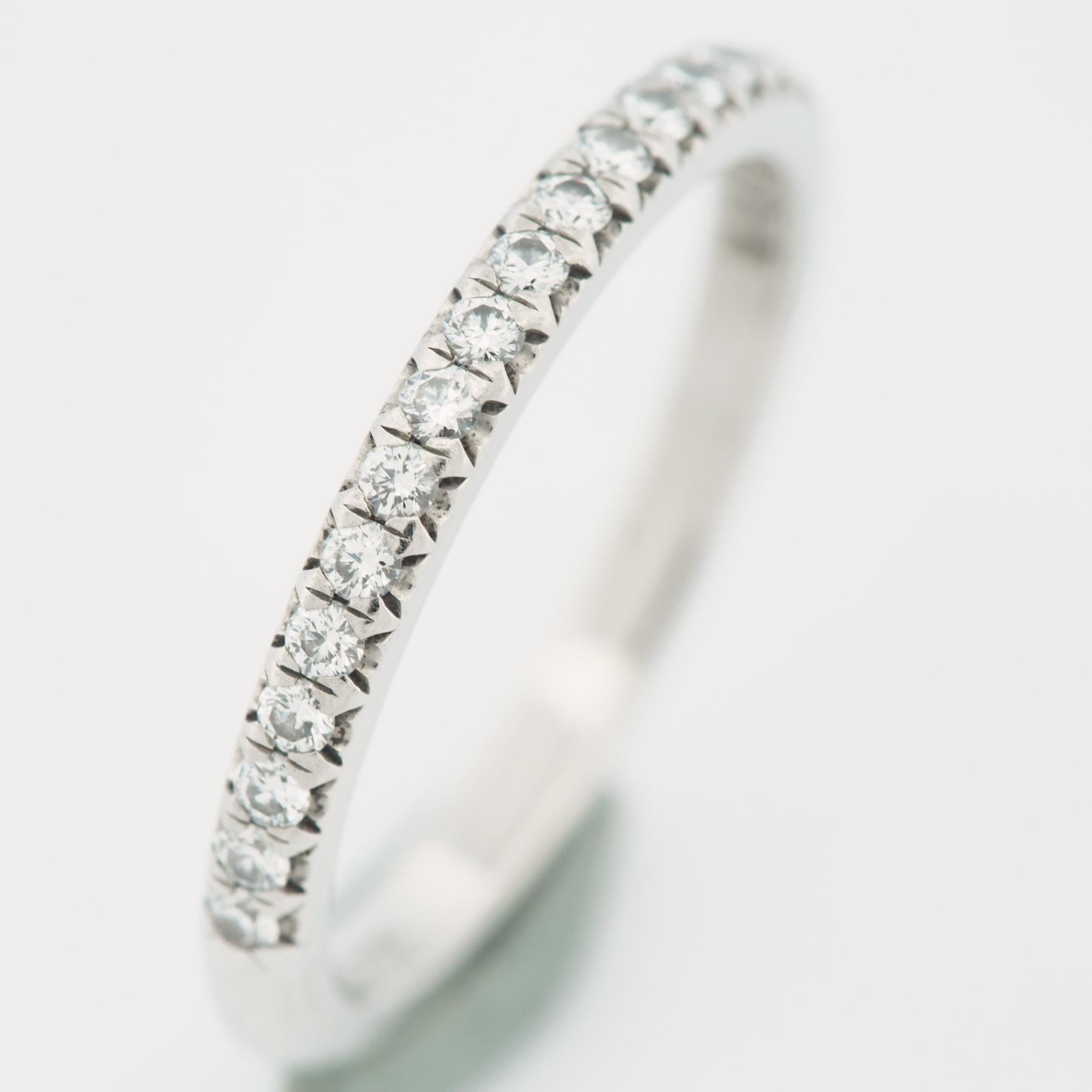 Tiffany & Co. Soleste Diamonds Half Eternity Ring Platinum 950 US 5.25 In Good Condition In Kobe, Hyogo