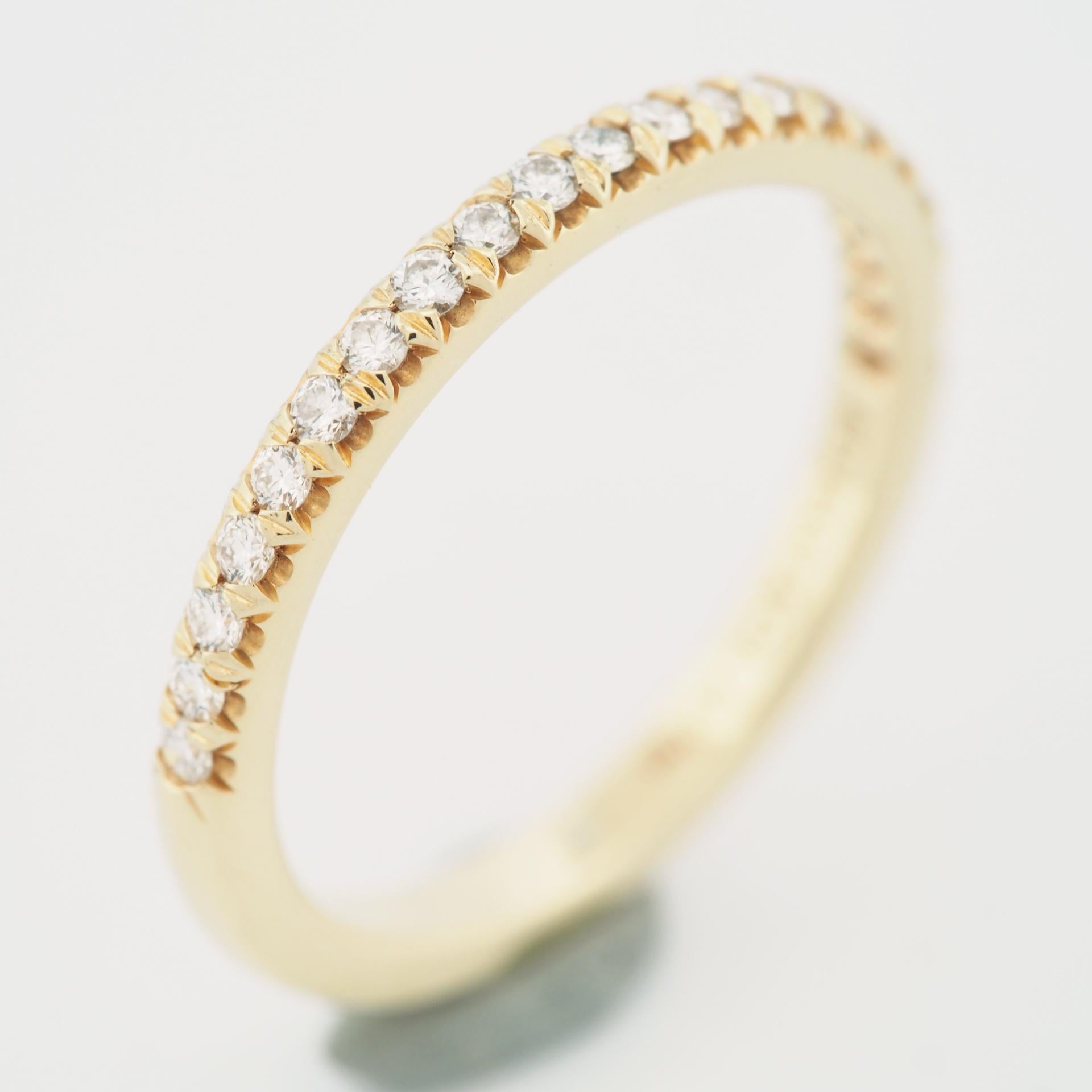 Round Cut Tiffany & Co. Soleste Diamonds Half Eternity Ring Yellow Gold US 5.25