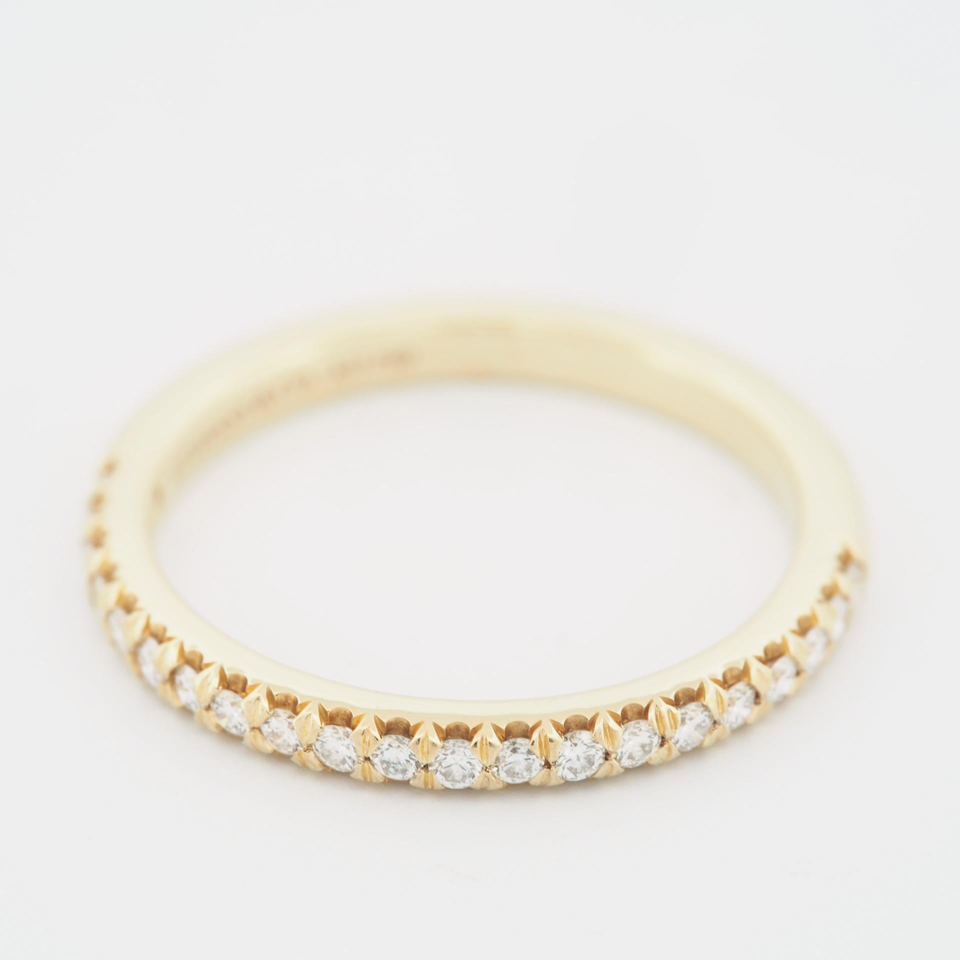 Tiffany & Co. Soleste Diamonds Half Eternity Ring Yellow Gold US 5.25 In Good Condition In Kobe, Hyogo