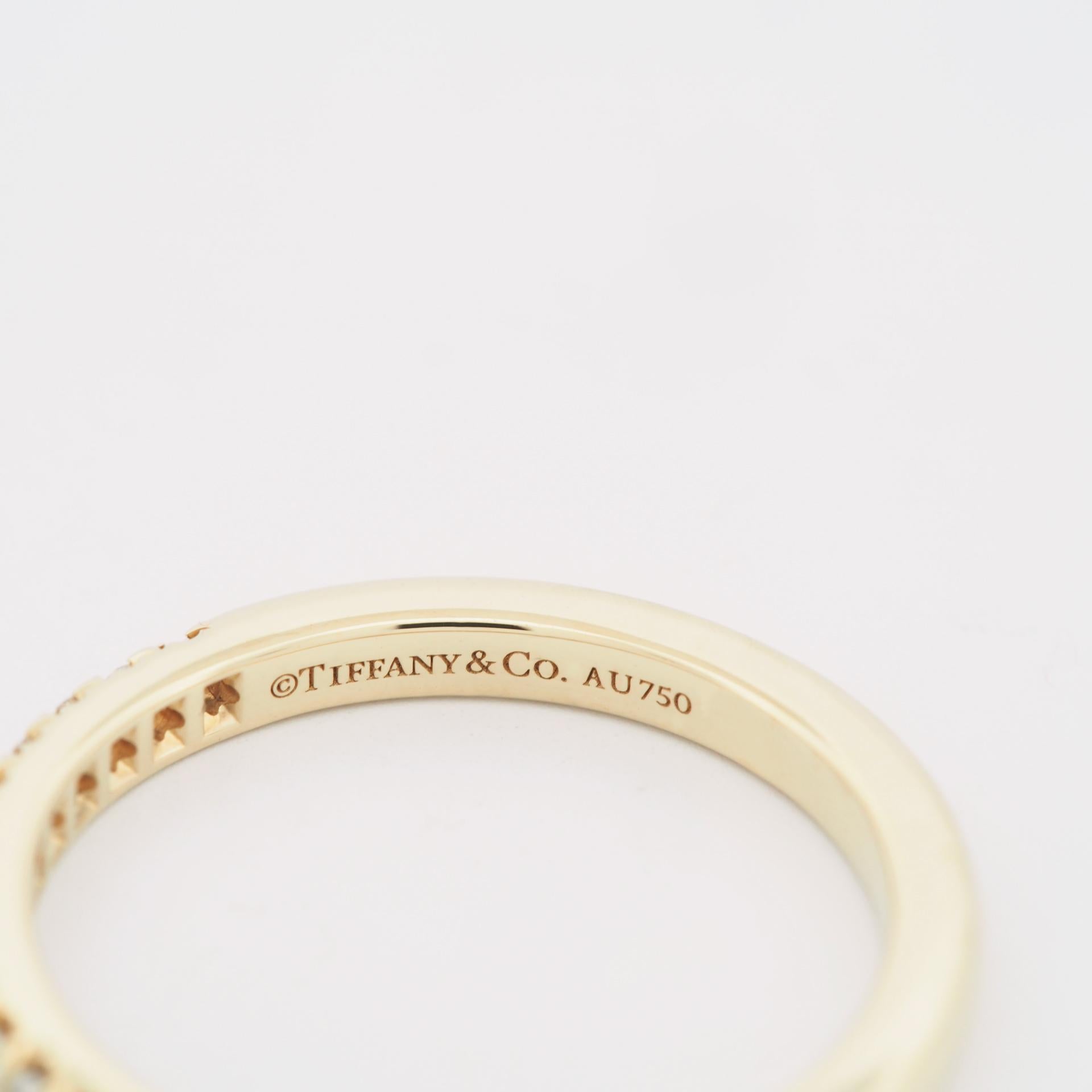 Tiffany & Co. Soleste Diamonds Half Eternity Ring Yellow Gold US 5.25 2