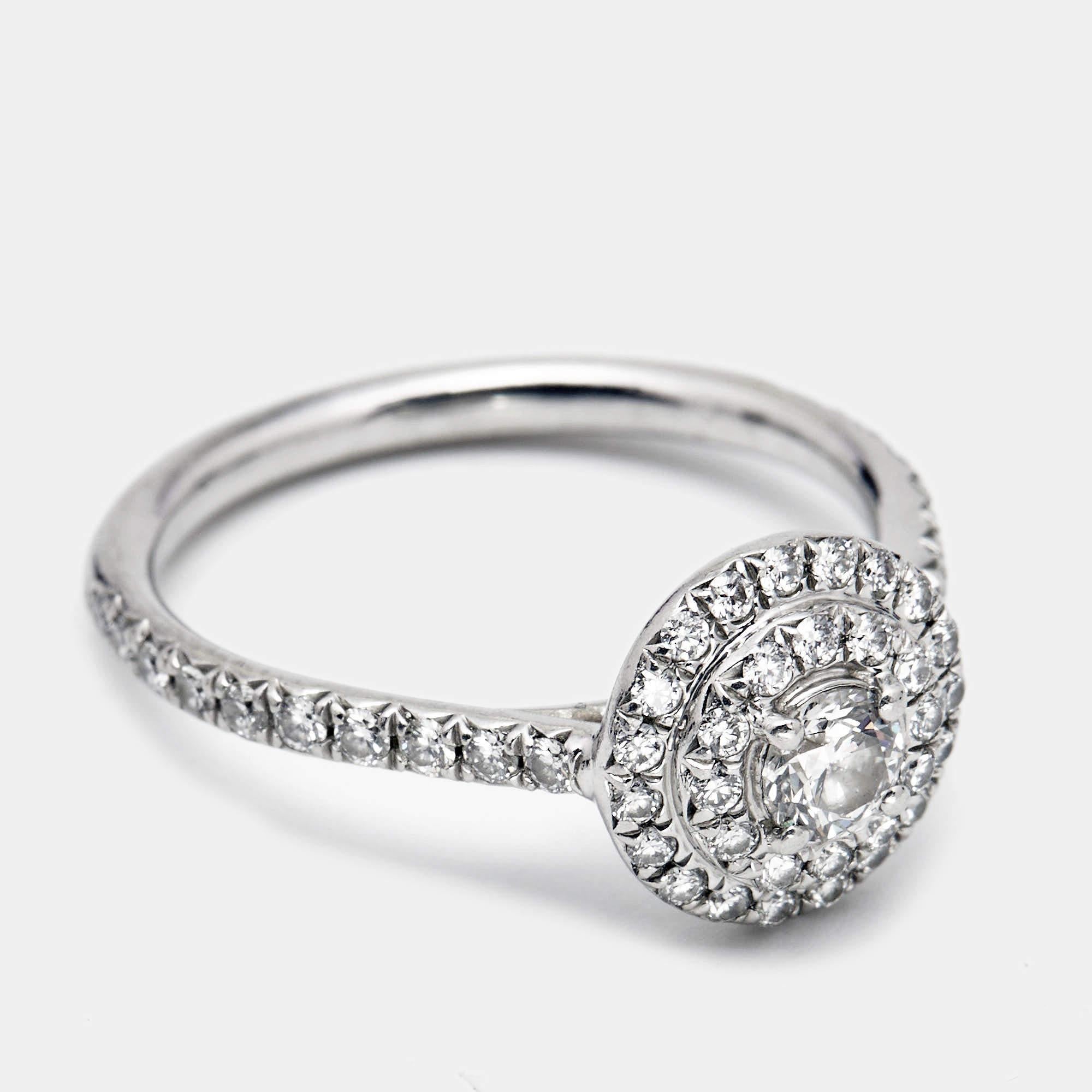 Contemporary Tiffany & Co. Soleste Diamonds Platinum Ring Size 49